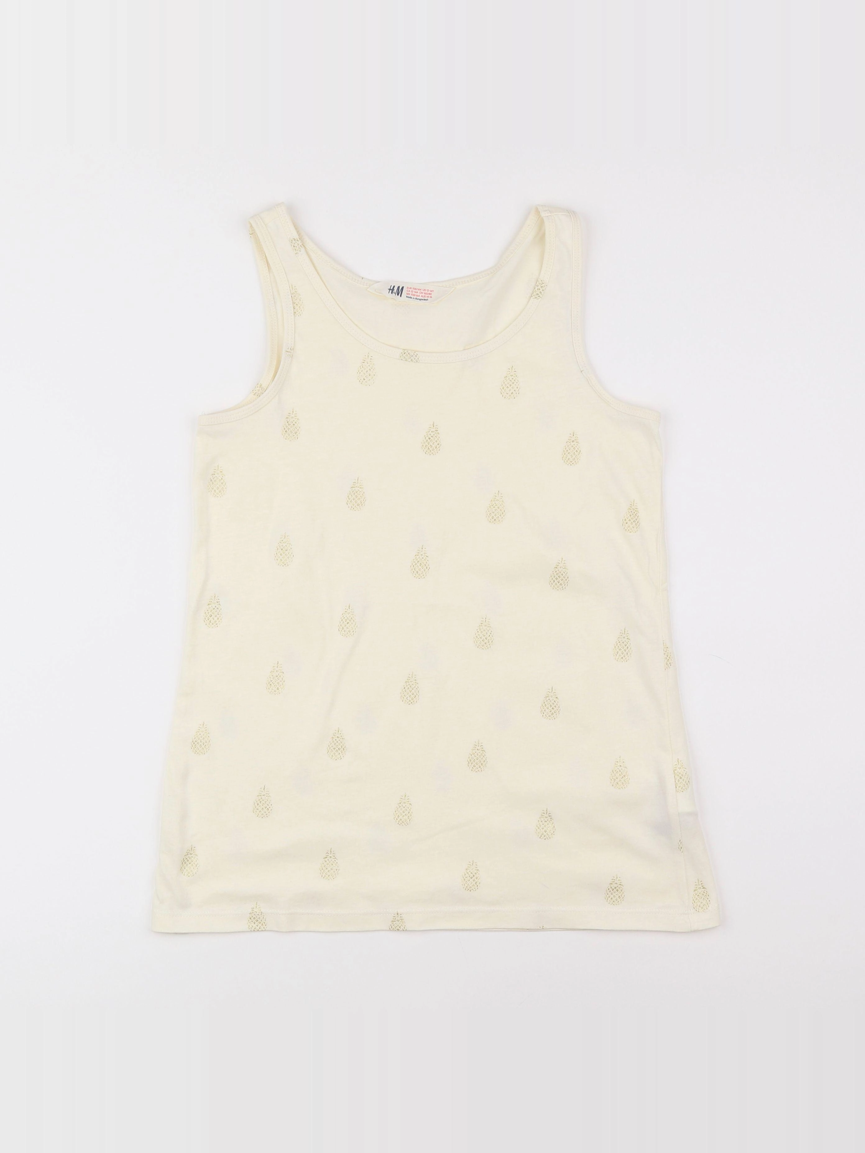 H&M - tee-shirt jaune - 12/14 ans