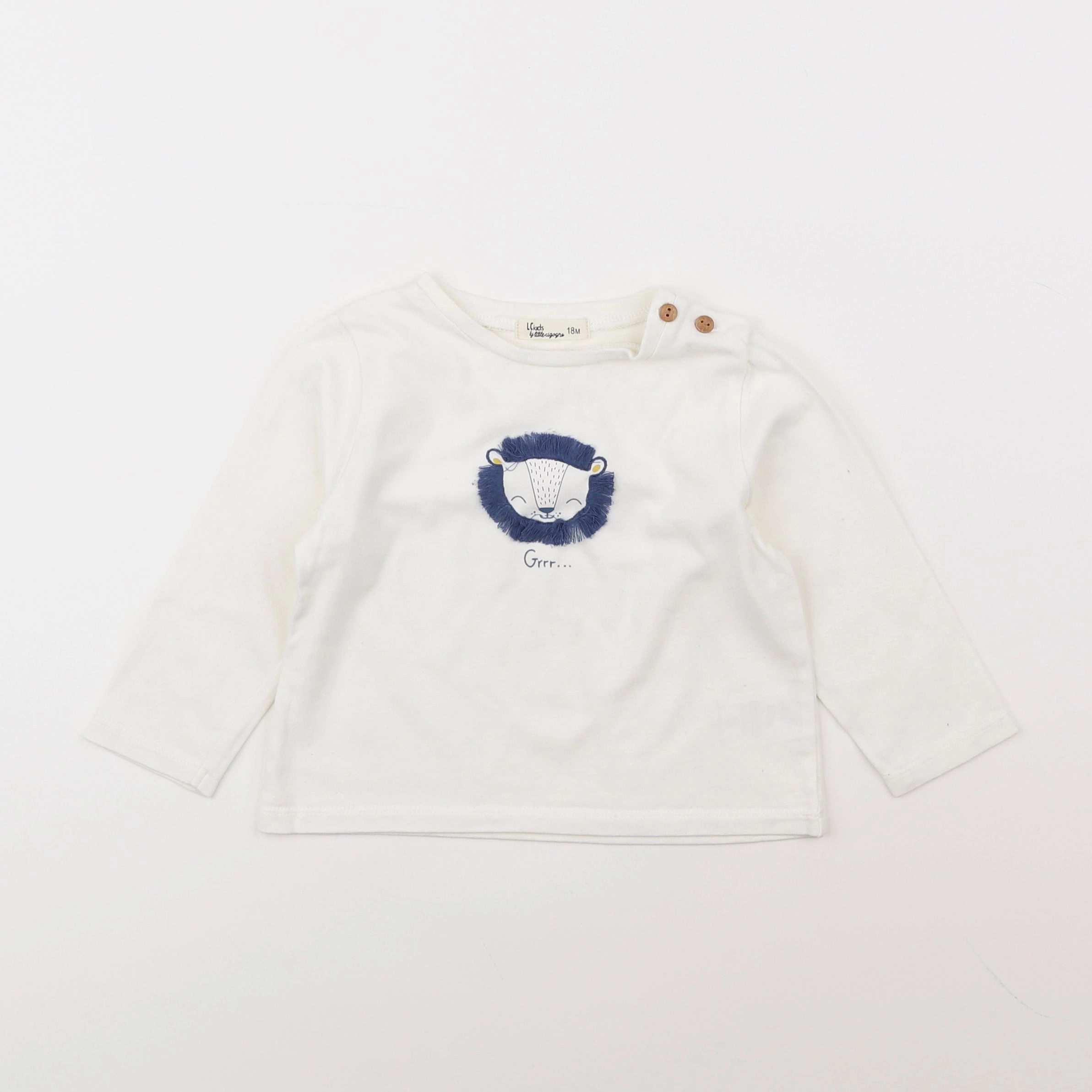 Little Cigogne - tee-shirt blanc, bleu - 18 mois