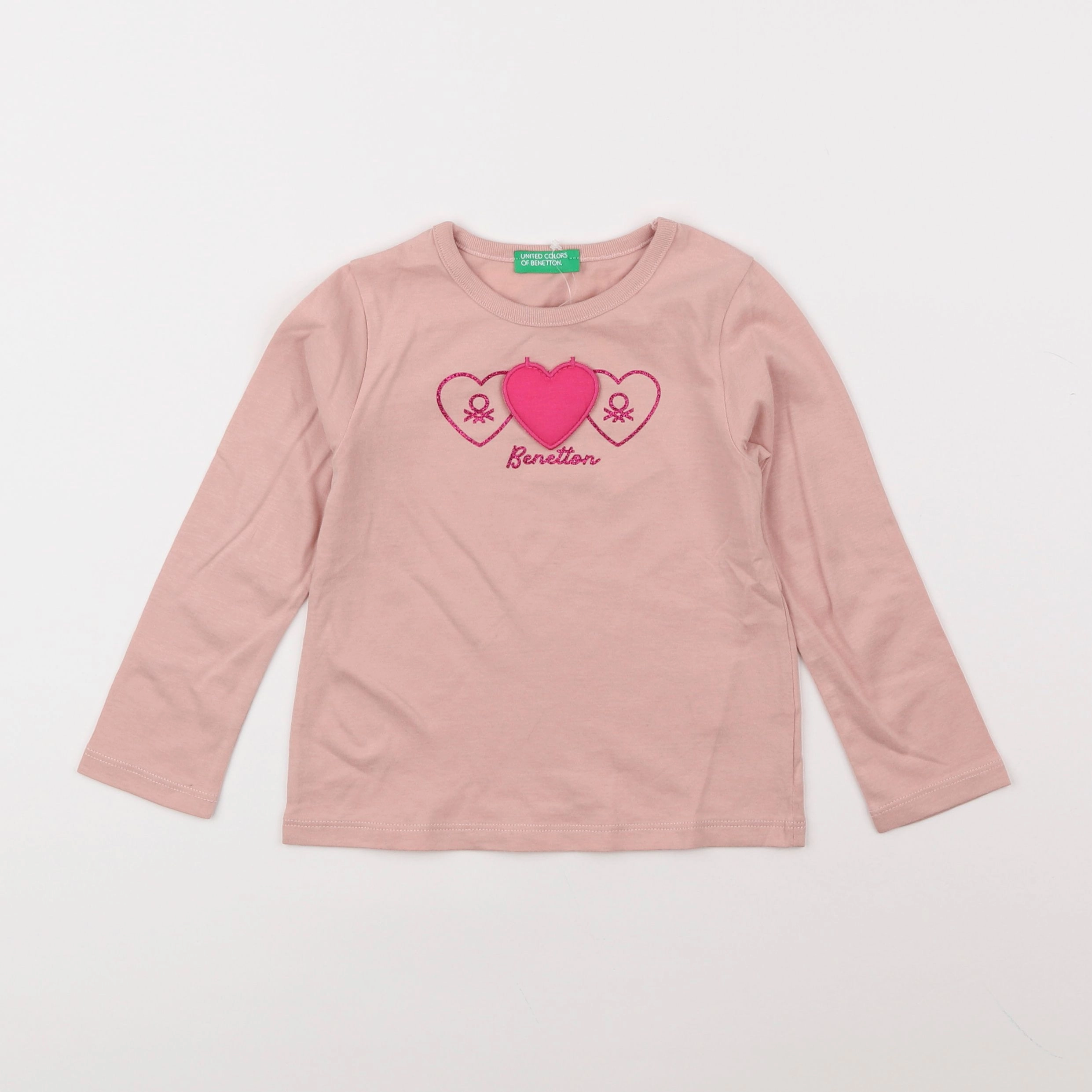 Benetton - tee-shirt rose - 18 mois à 2 ans