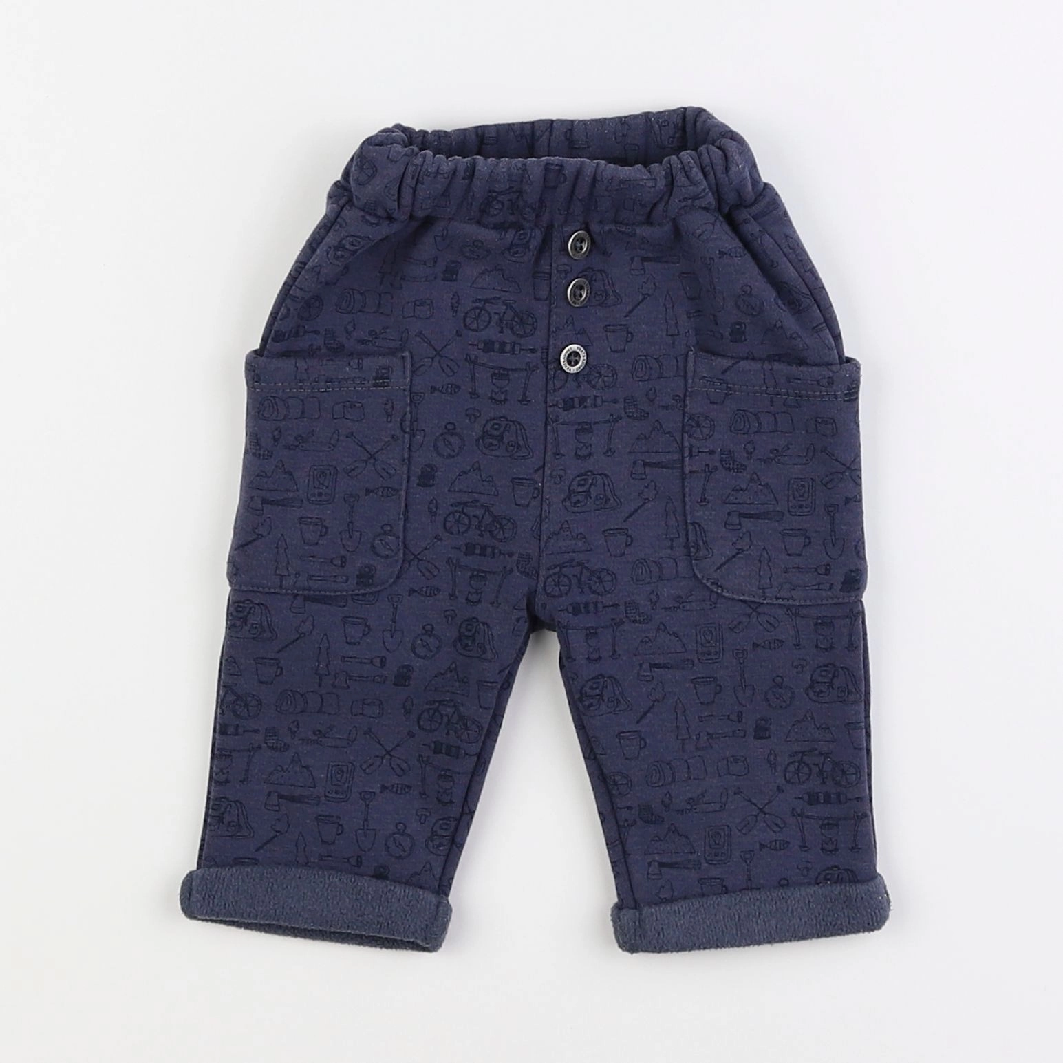 Vertbaudet - pantalon doublé bleu - 3 mois
