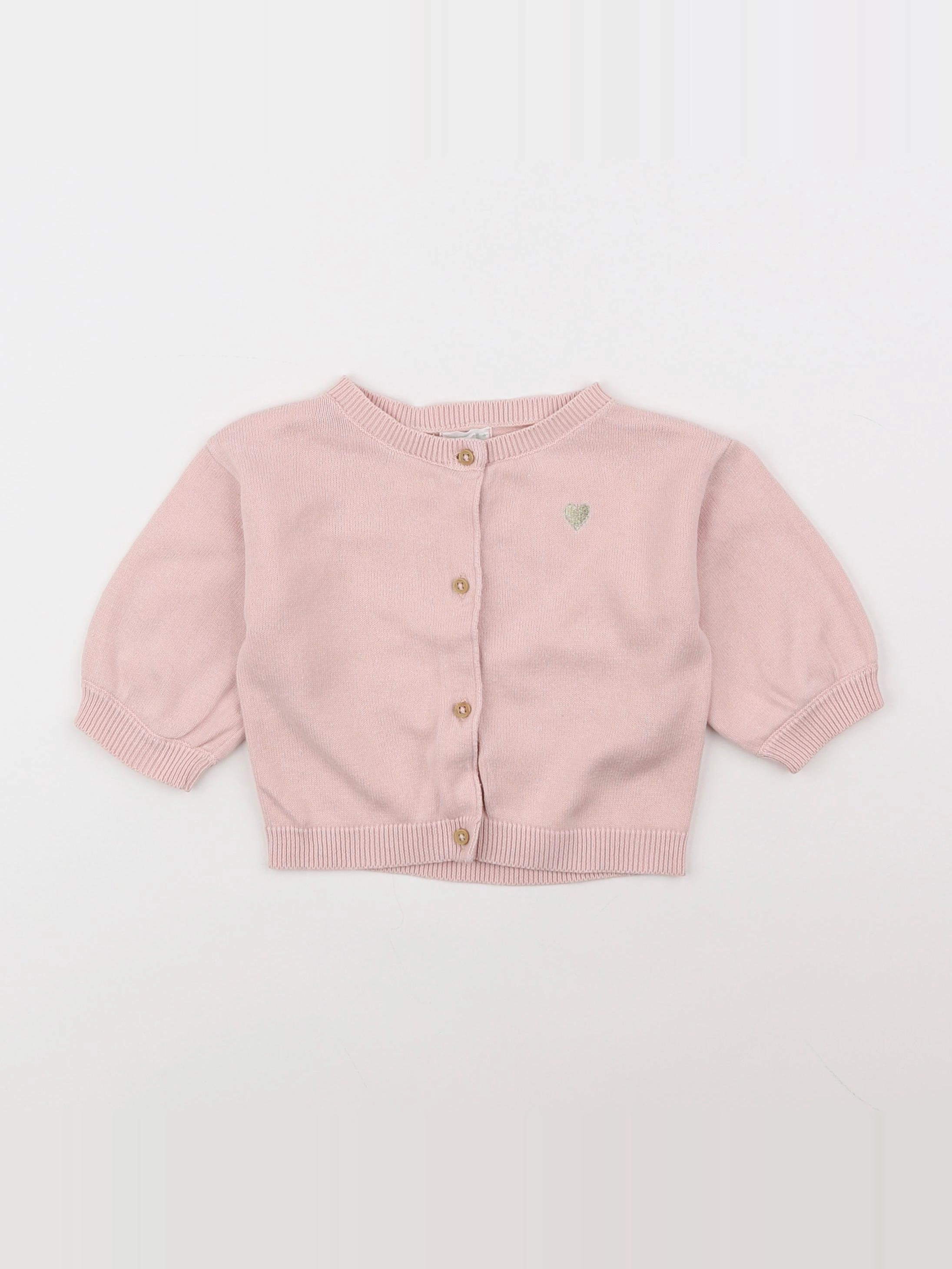 Vertbaudet - gilet rose - 6 mois