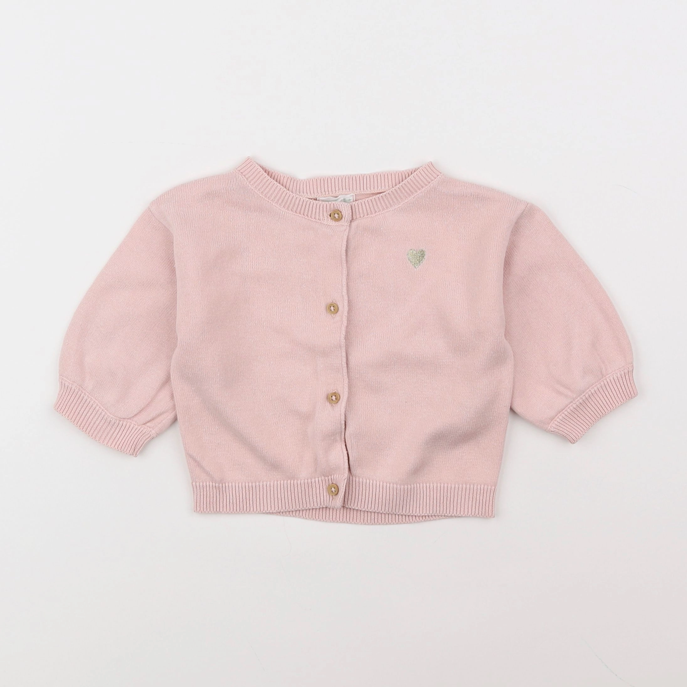 Vertbaudet - gilet rose - 6 mois