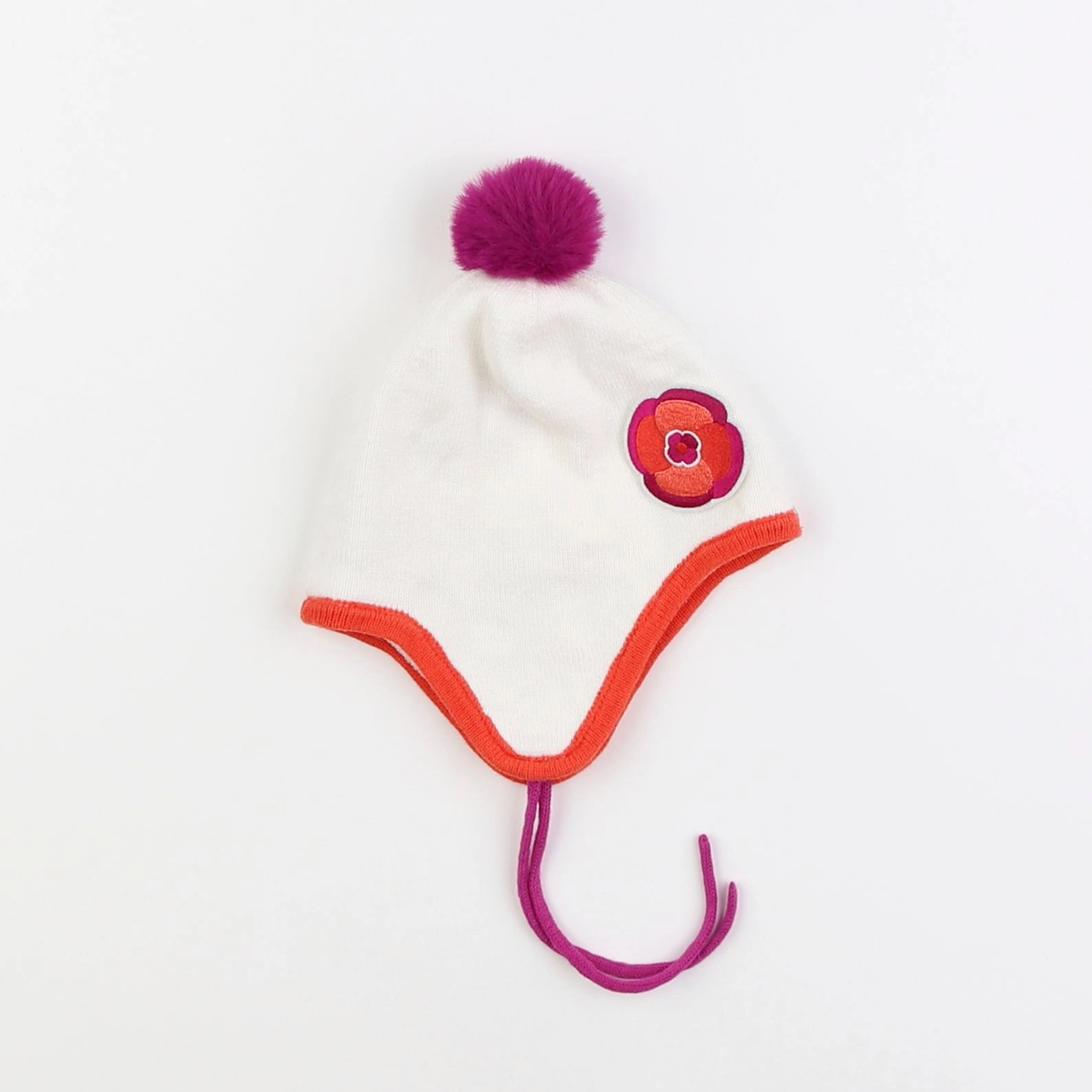 Jacadi - bonnet beige, violet - 12 mois
