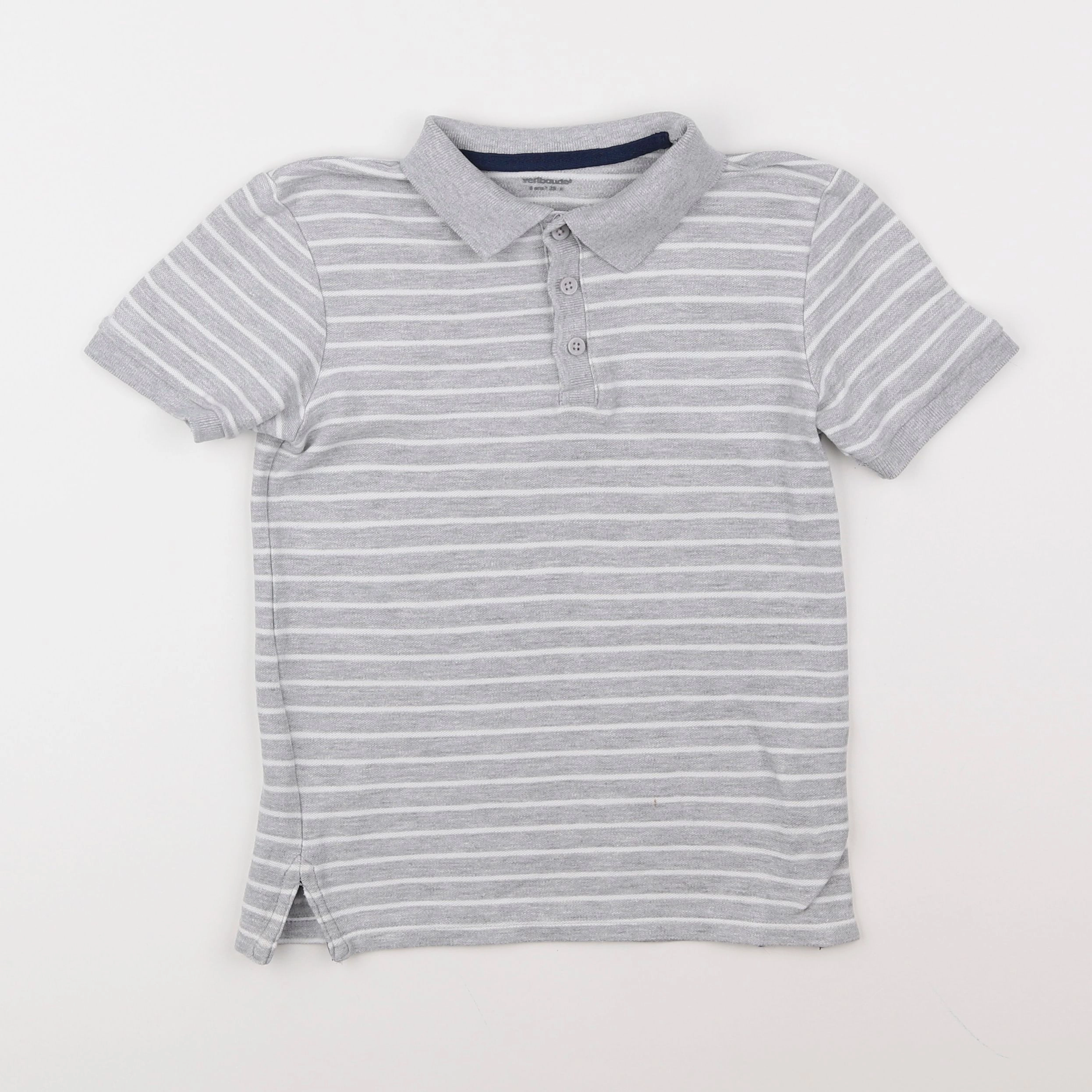 Vertbaudet - polo gris - 8 ans