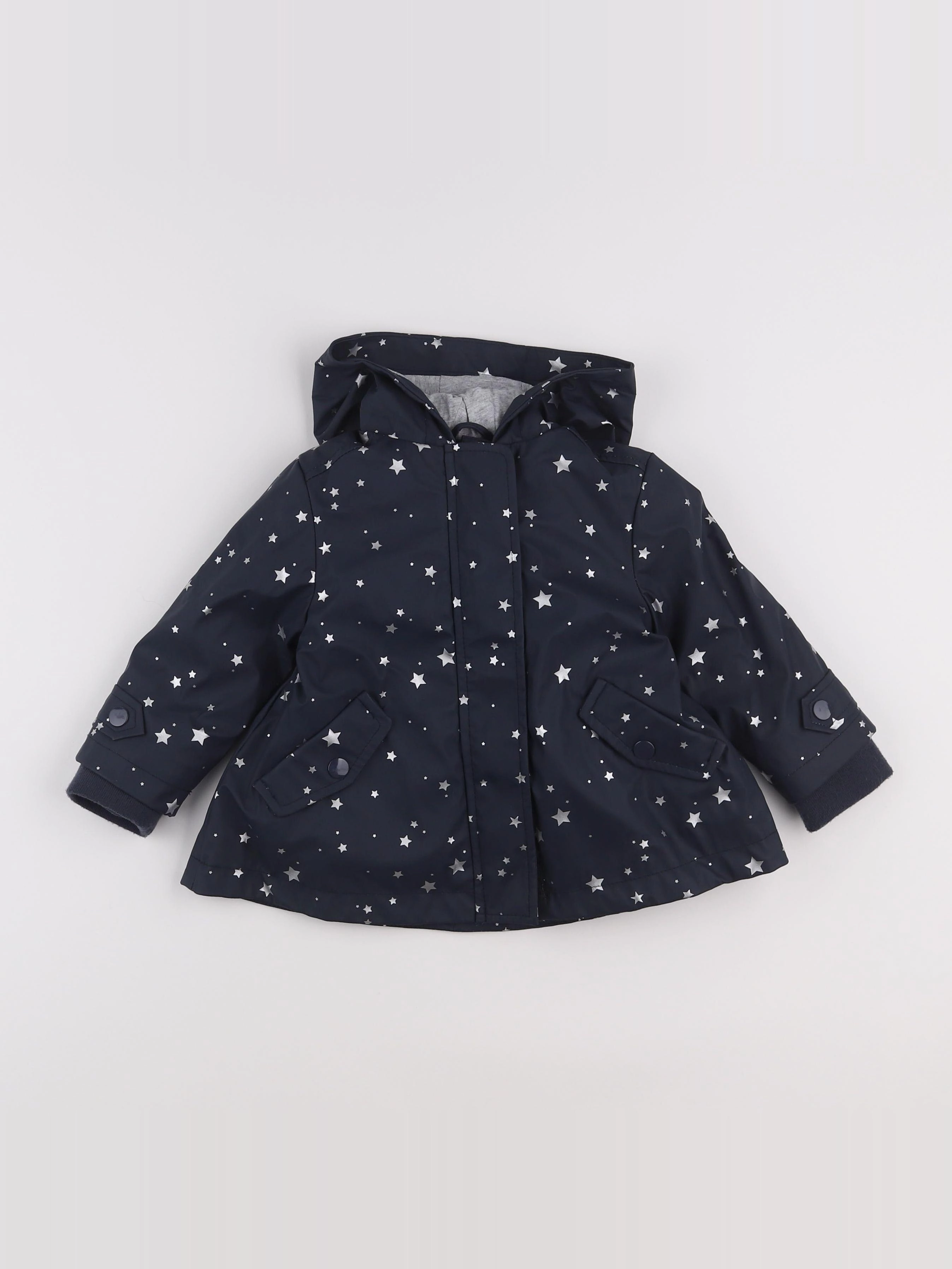 Vertbaudet - imperméable bleu, argent - 2 ans