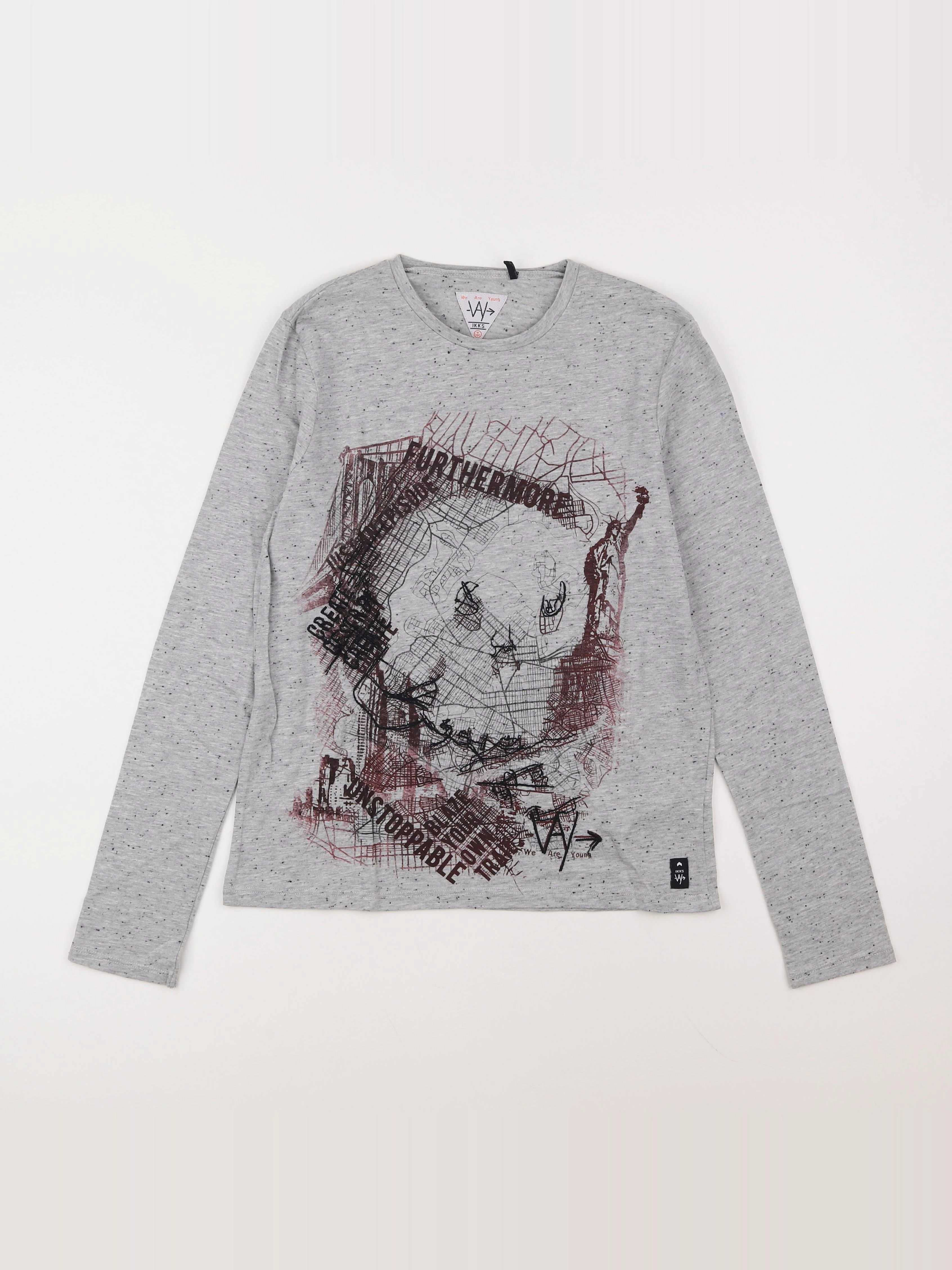 IKKS - tee-shirt gris - 14 ans
