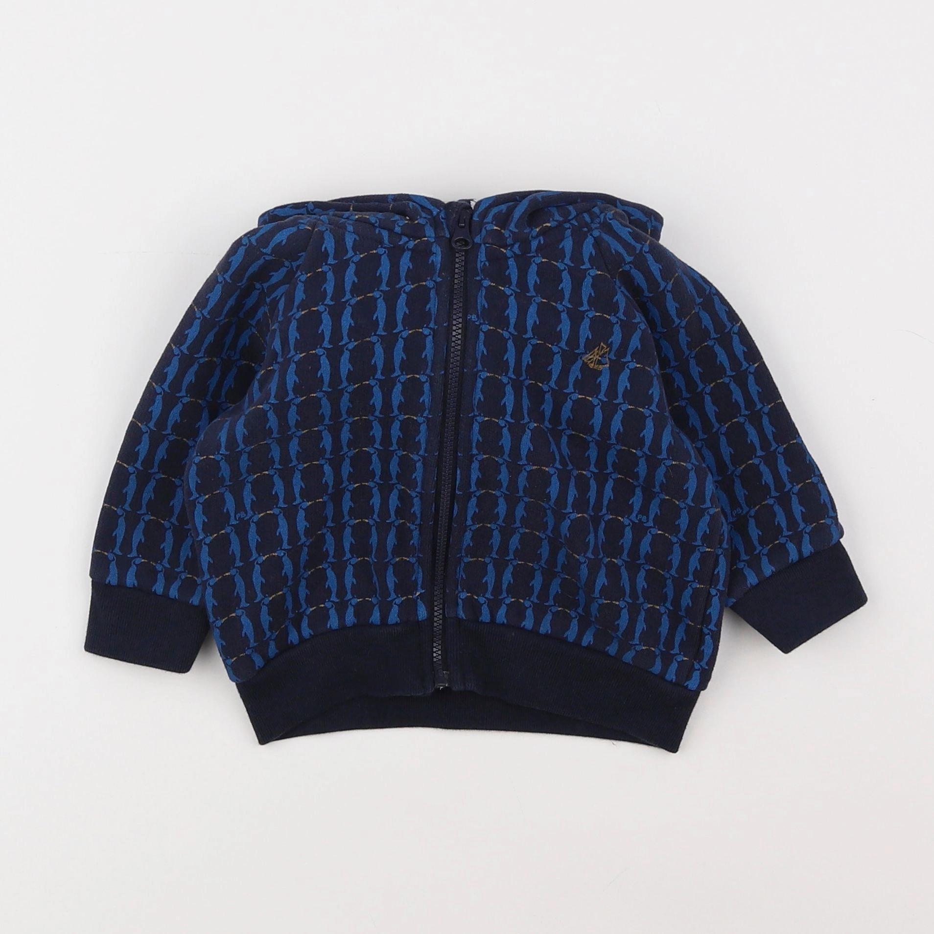 Petit Bateau - sweat bleu - 6 mois
