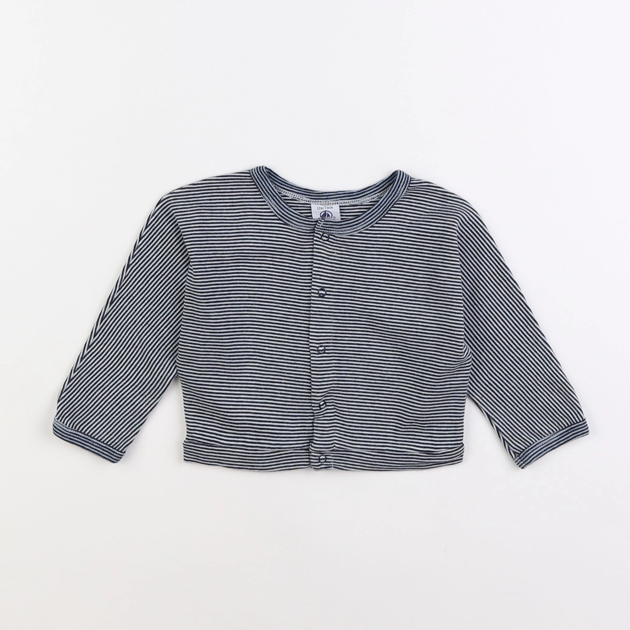 Petit Bateau - sweat bleu - 12 mois