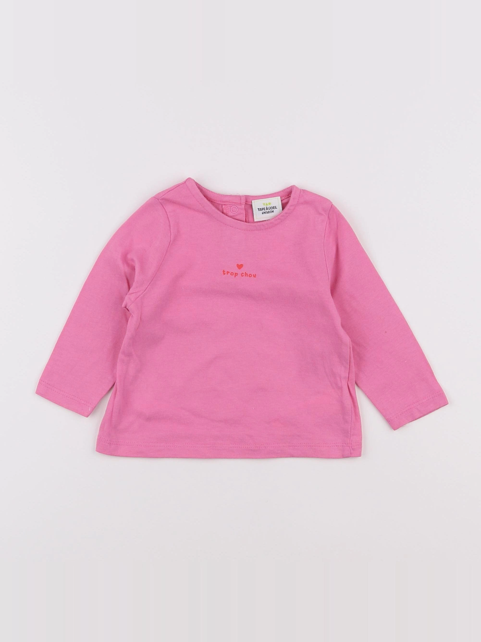 Tape à l'oeil - tee-shirt rose - 6 mois