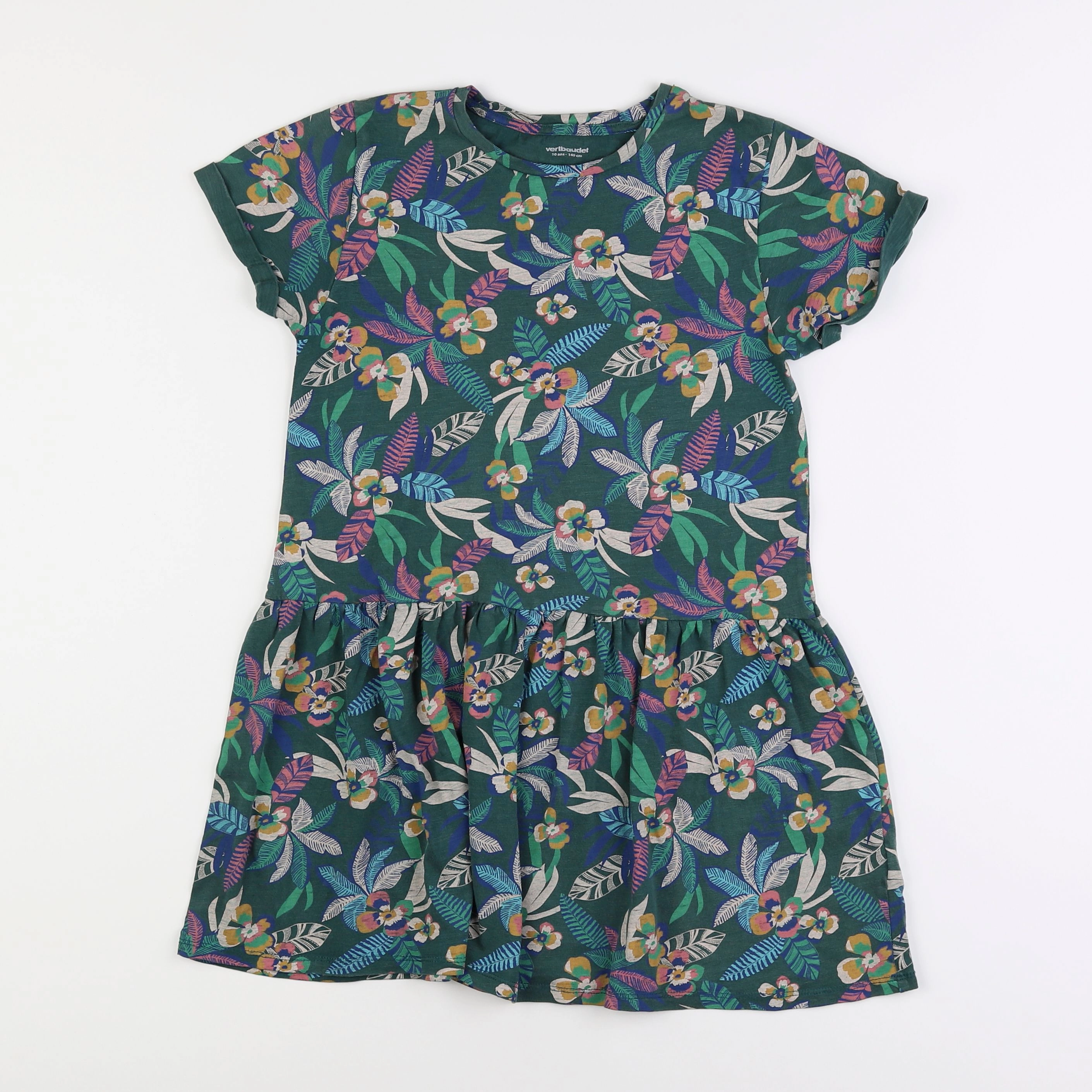 Vertbaudet - robe vert - 10 ans