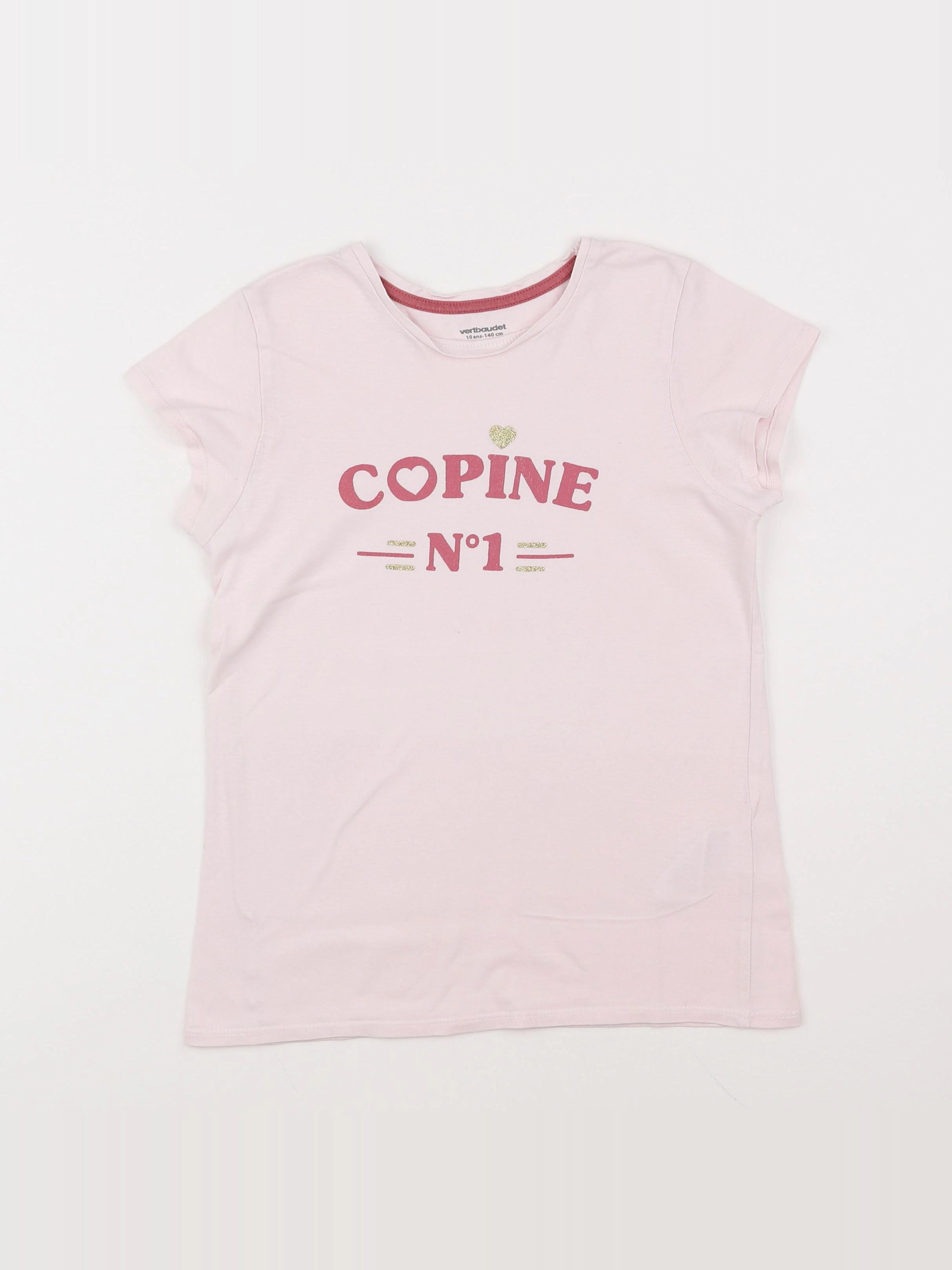 Vertbaudet - tee-shirt rose - 10 ans