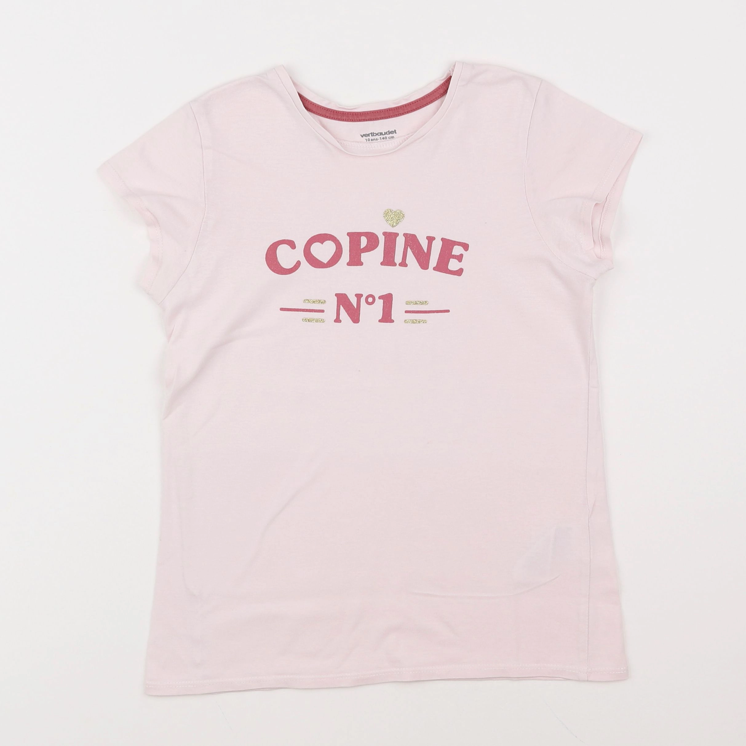 Vertbaudet - tee-shirt rose - 10 ans