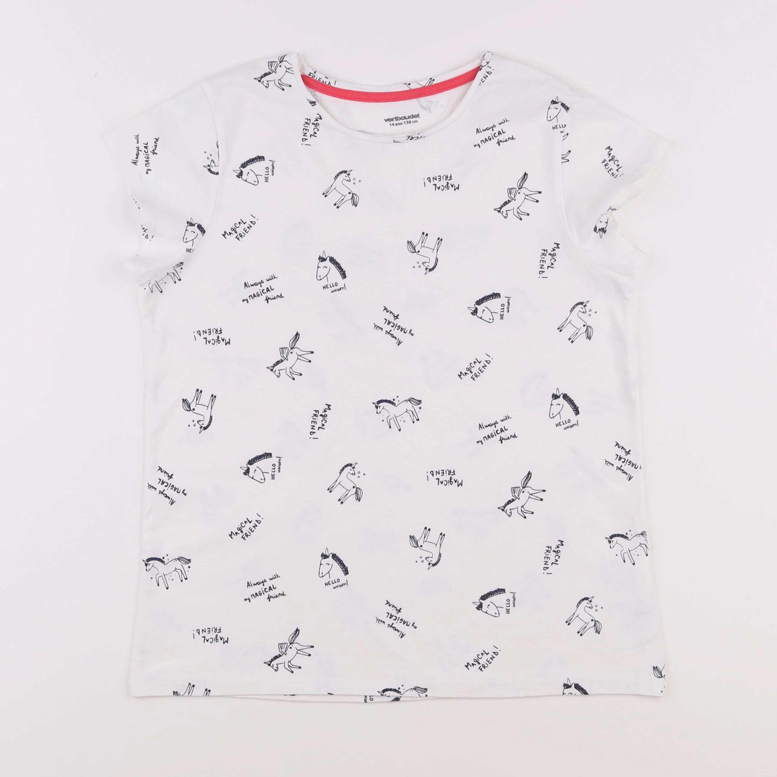 Vertbaudet - tee-shirt blanc - 14 ans