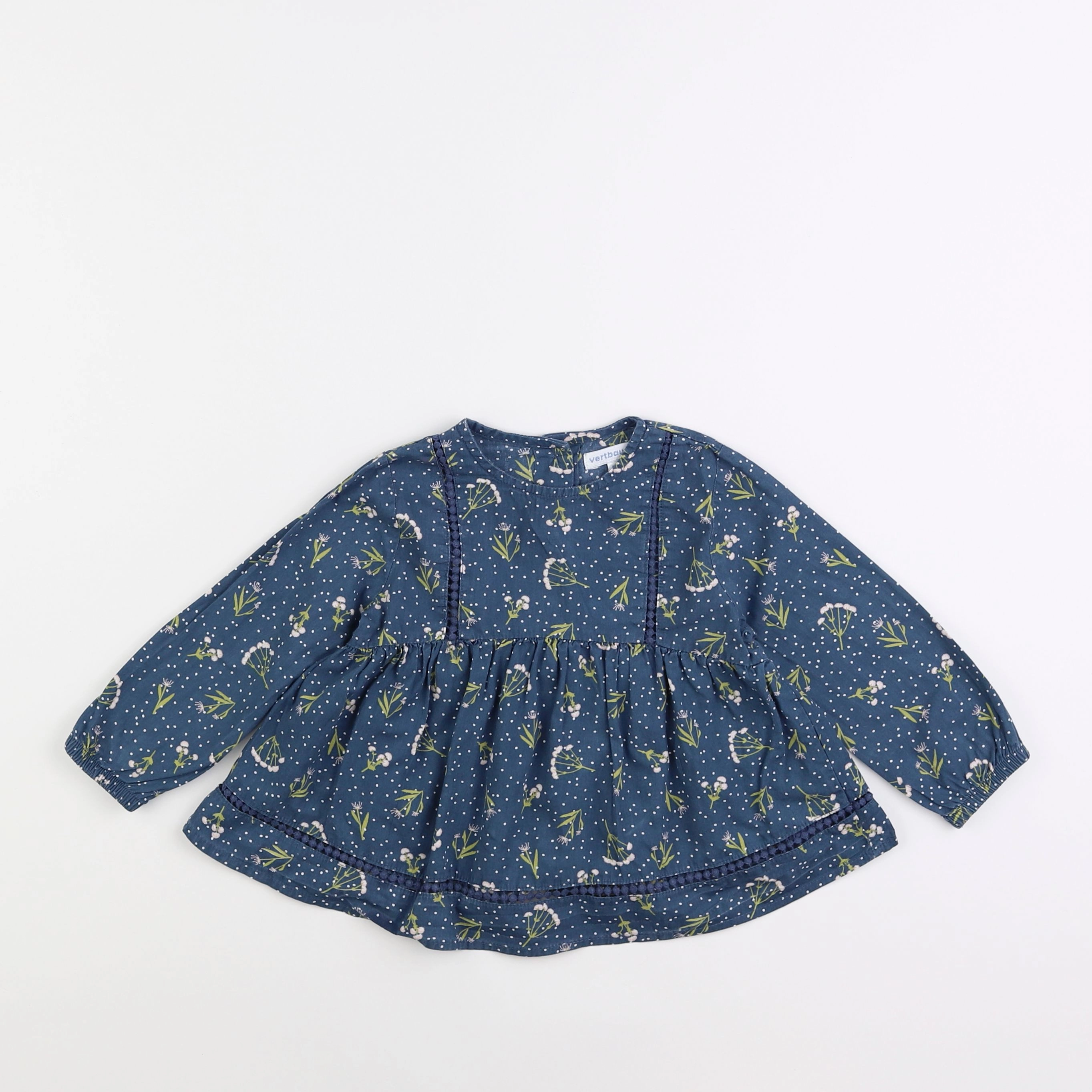 Vertbaudet - blouse bleu - 2 ans