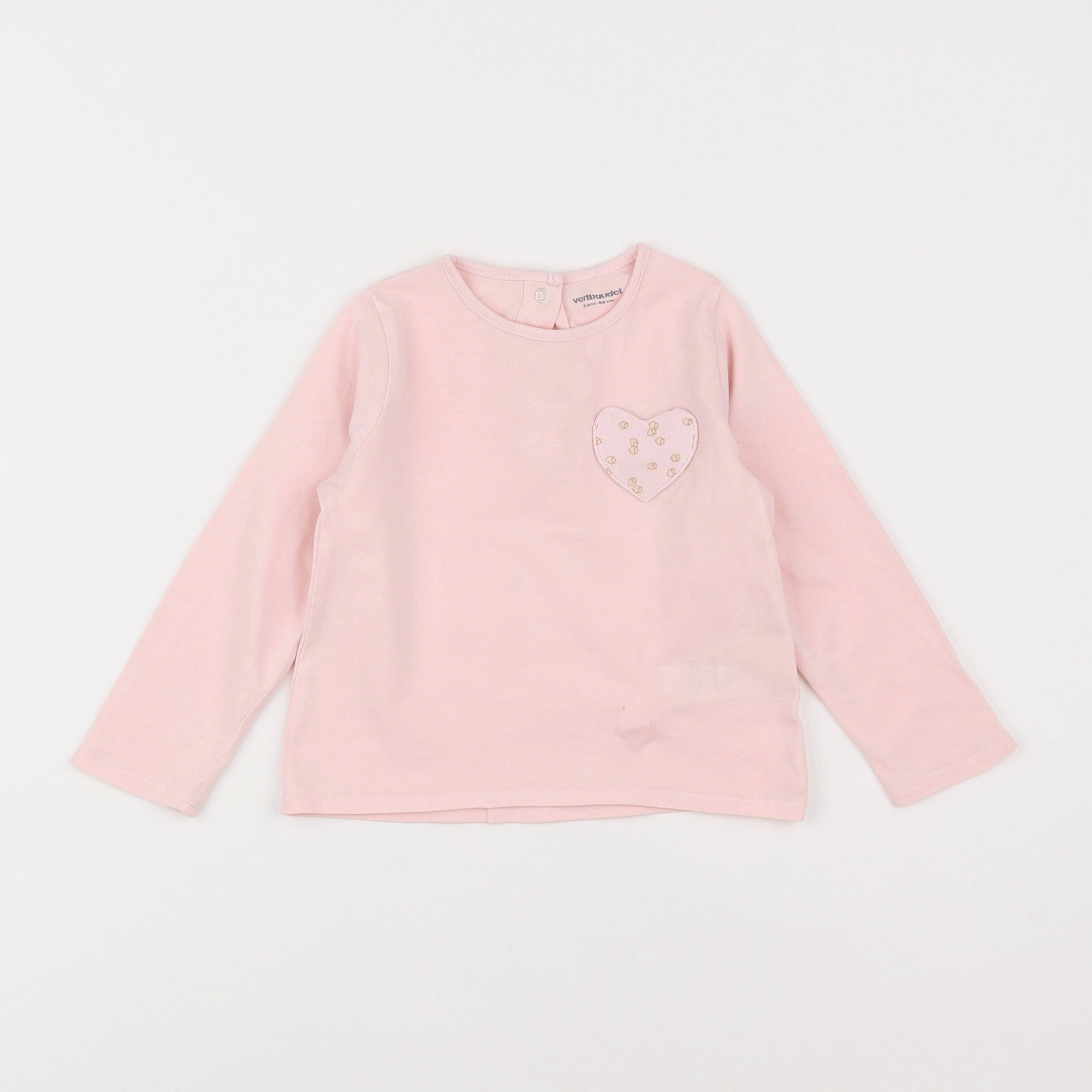 Vertbaudet - tee-shirt rose - 2 ans