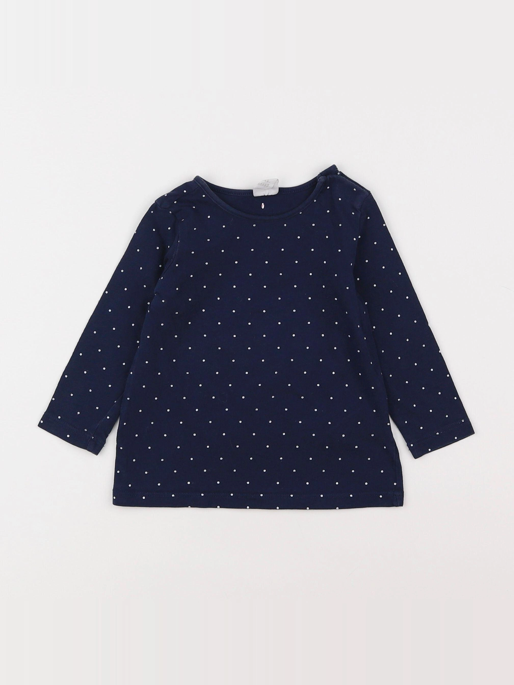 H&M - tee-shirt bleu - 9/12 mois