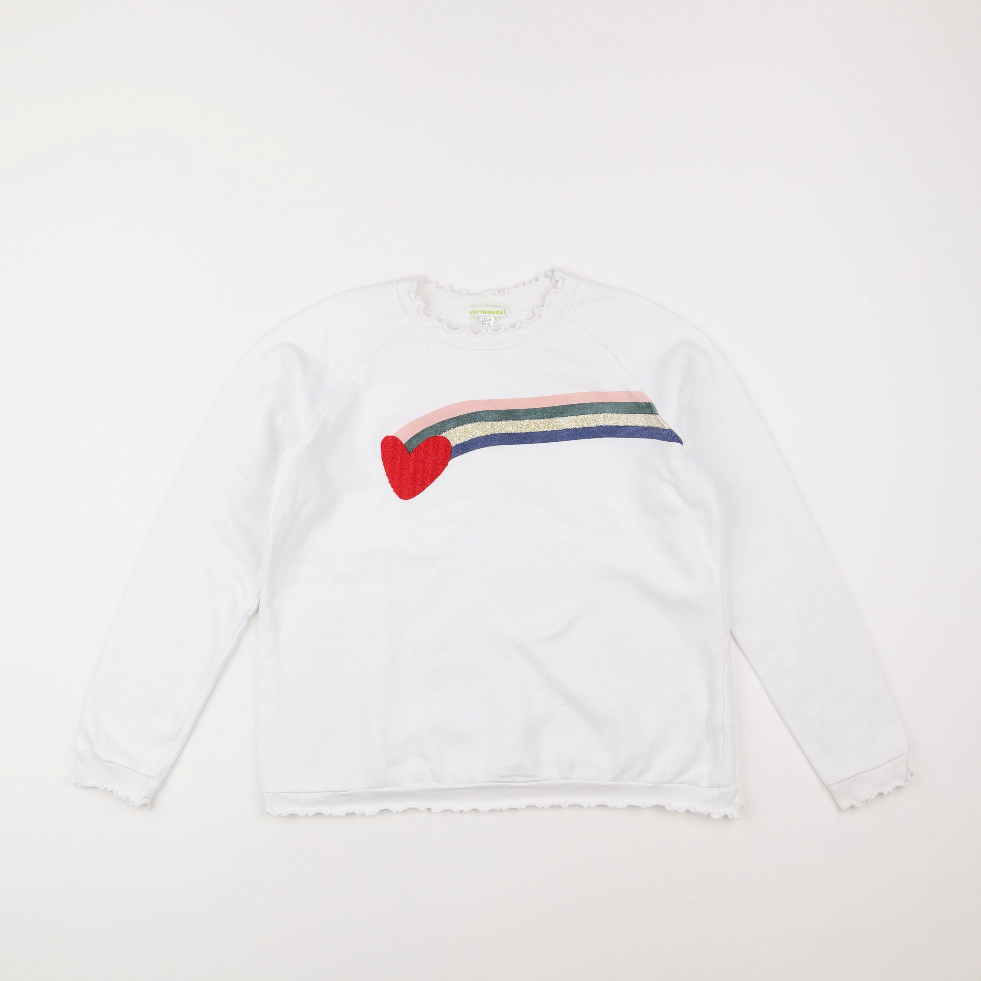 Vertbaudet - sweat blanc - 12 ans