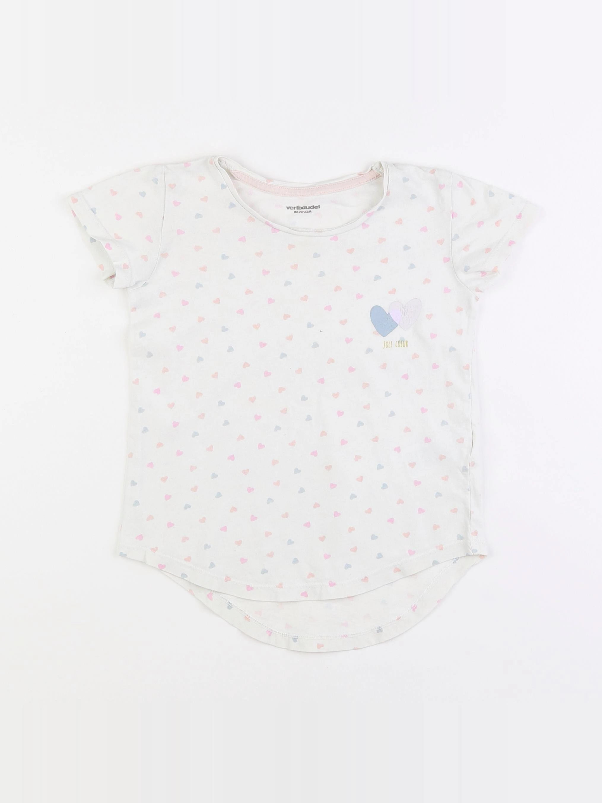 Vertbaudet - tee-shirt blanc - 2 ans