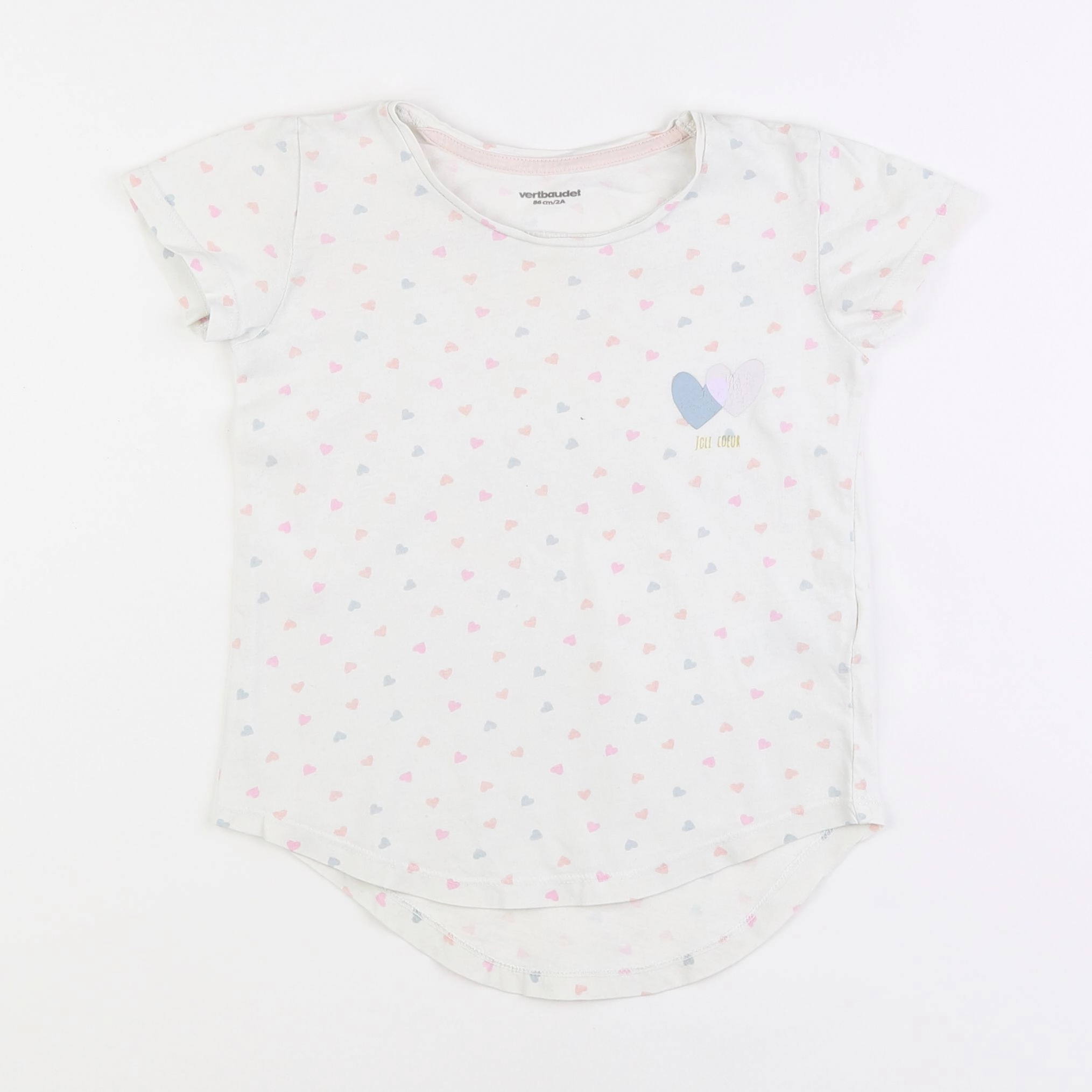 Vertbaudet - tee-shirt blanc - 2 ans