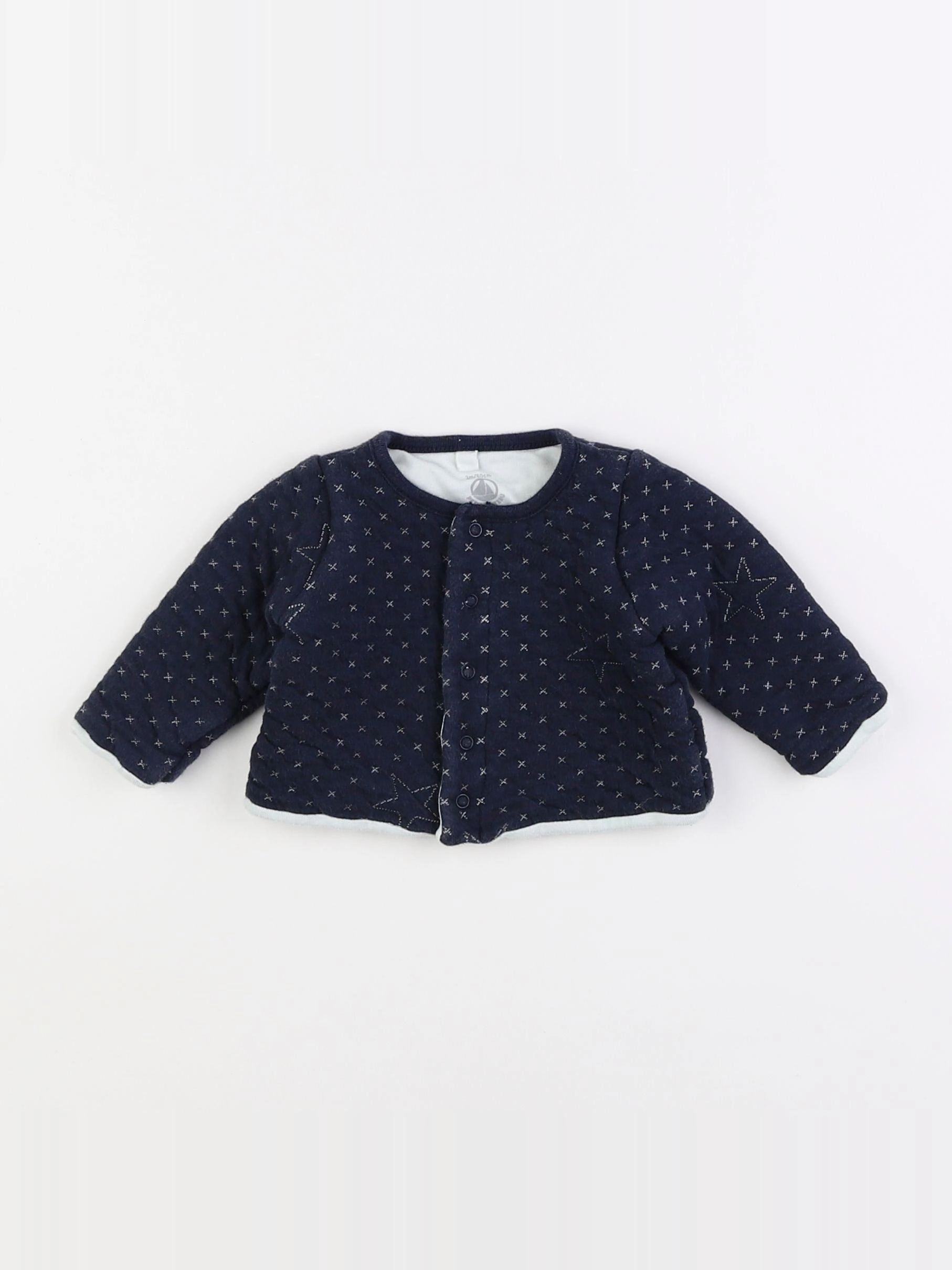Petit Bateau - sweat bleu - 3 mois