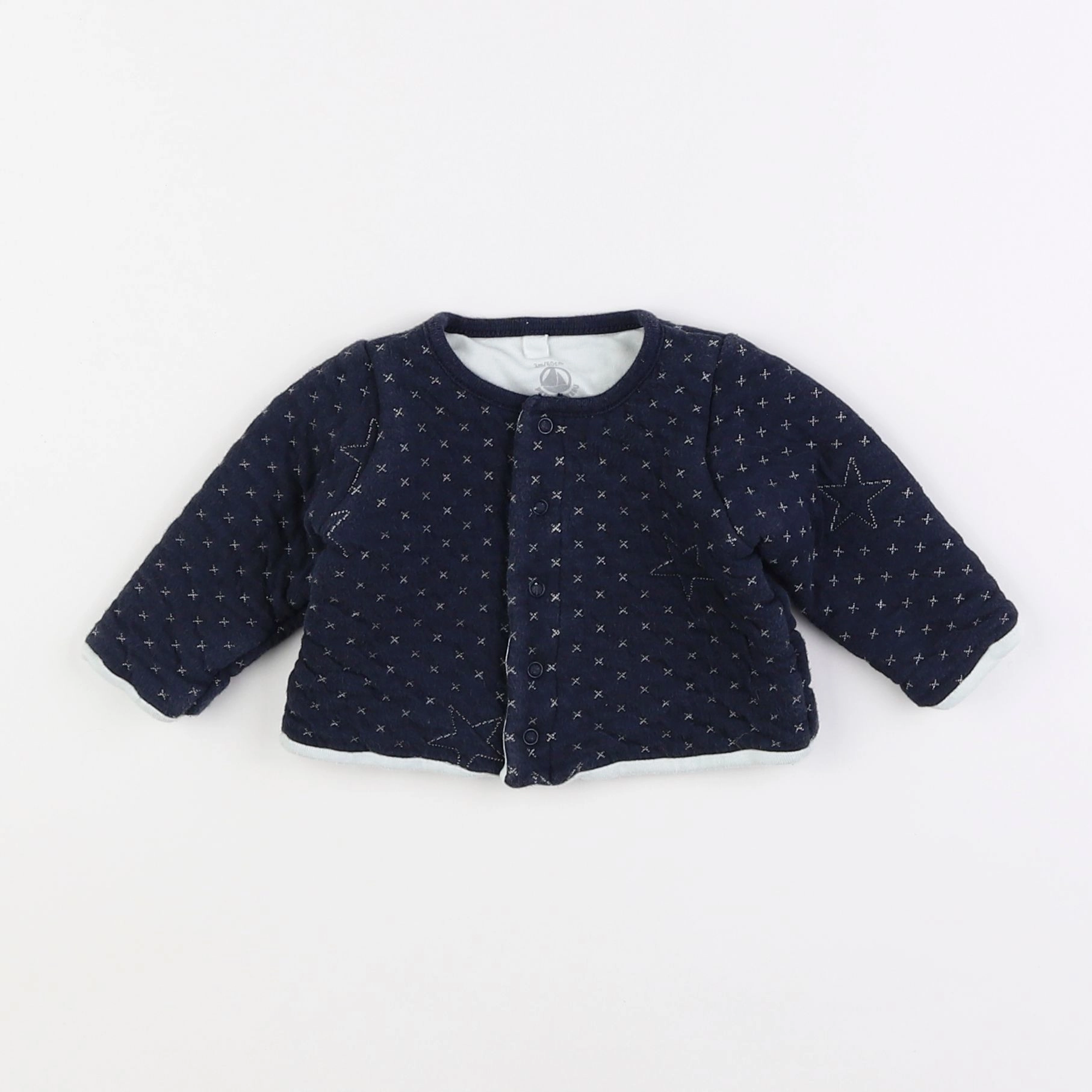 Petit Bateau - sweat bleu - 3 mois
