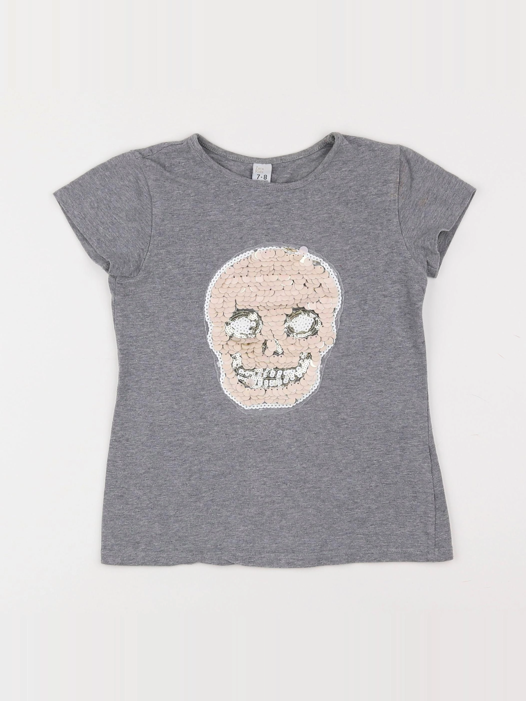 Zara - tee-shirt gris - 7/8 ans