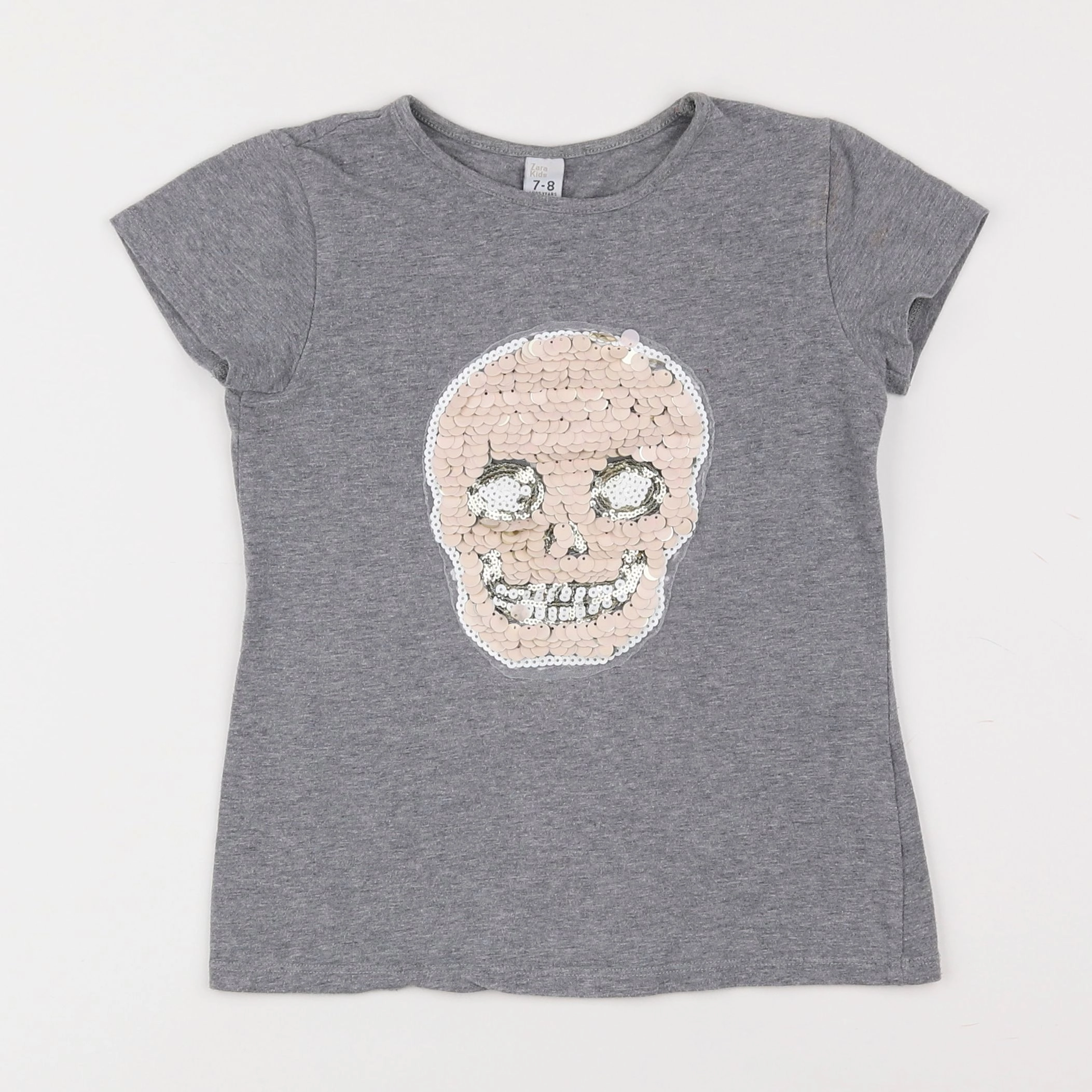 Zara - tee-shirt gris - 7/8 ans