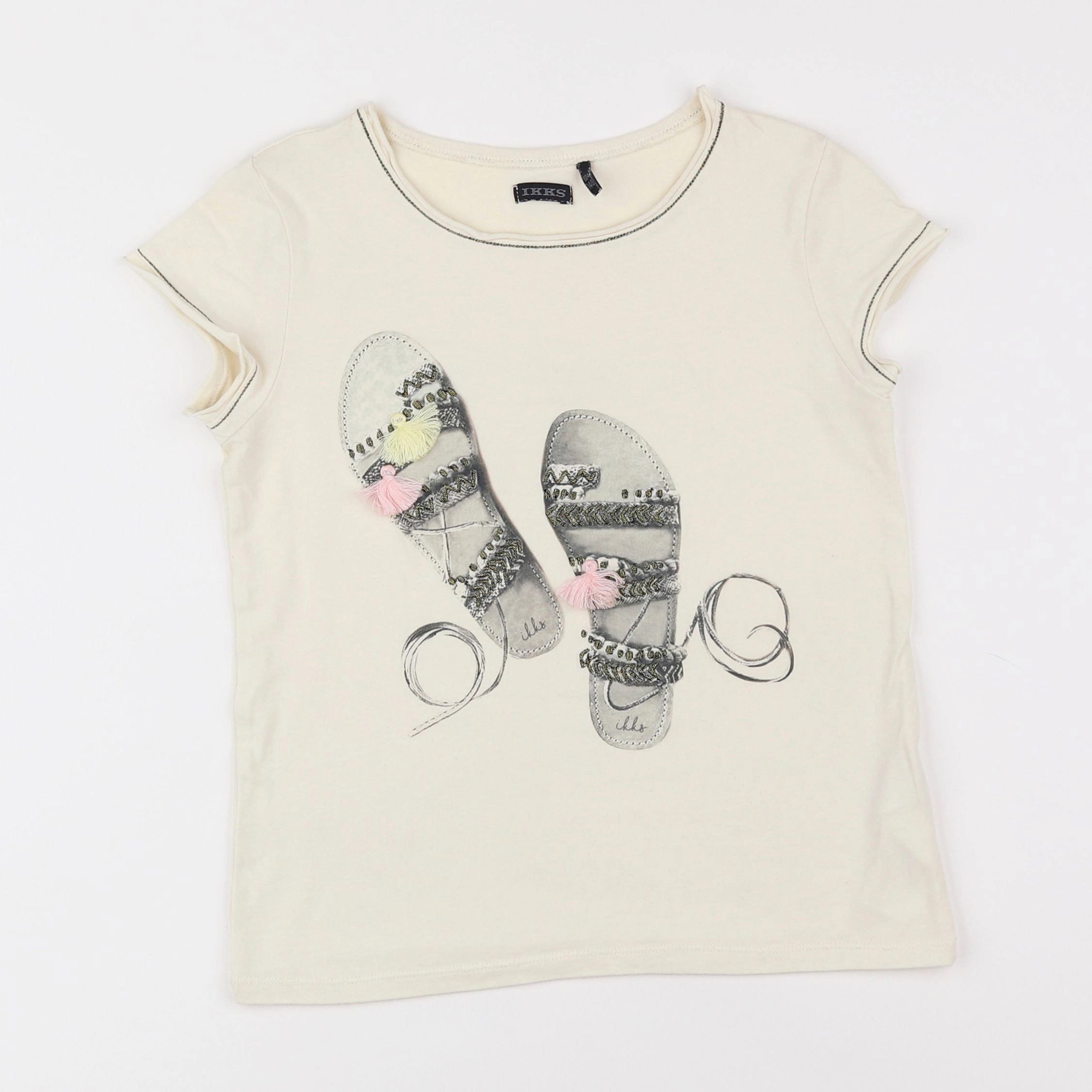 IKKS - tee-shirt beige - 10 ans
