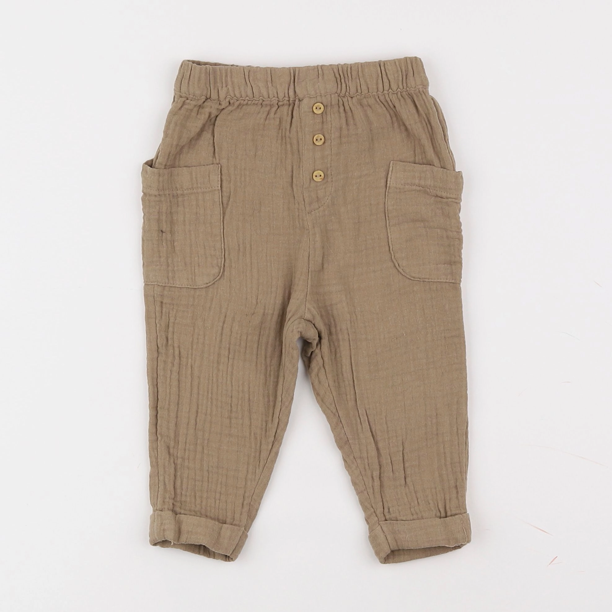 Vertbaudet - pantalon marron - 12 mois