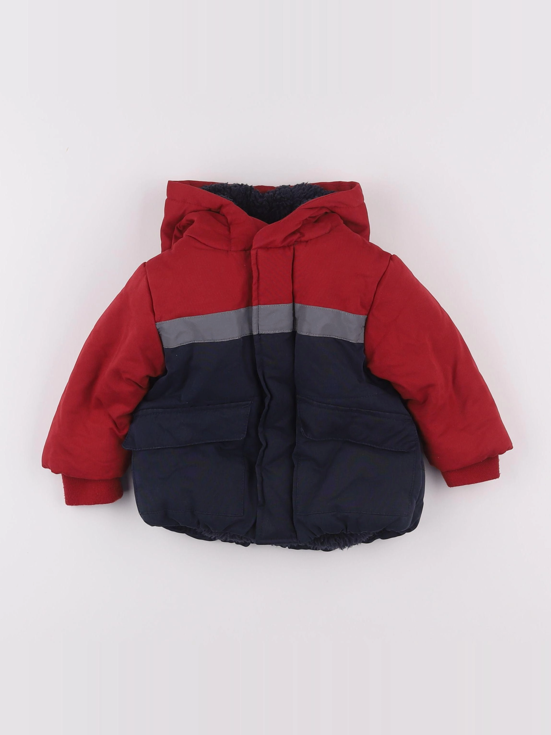 Vertbaudet - doudoune rouge, bleu - 12 mois