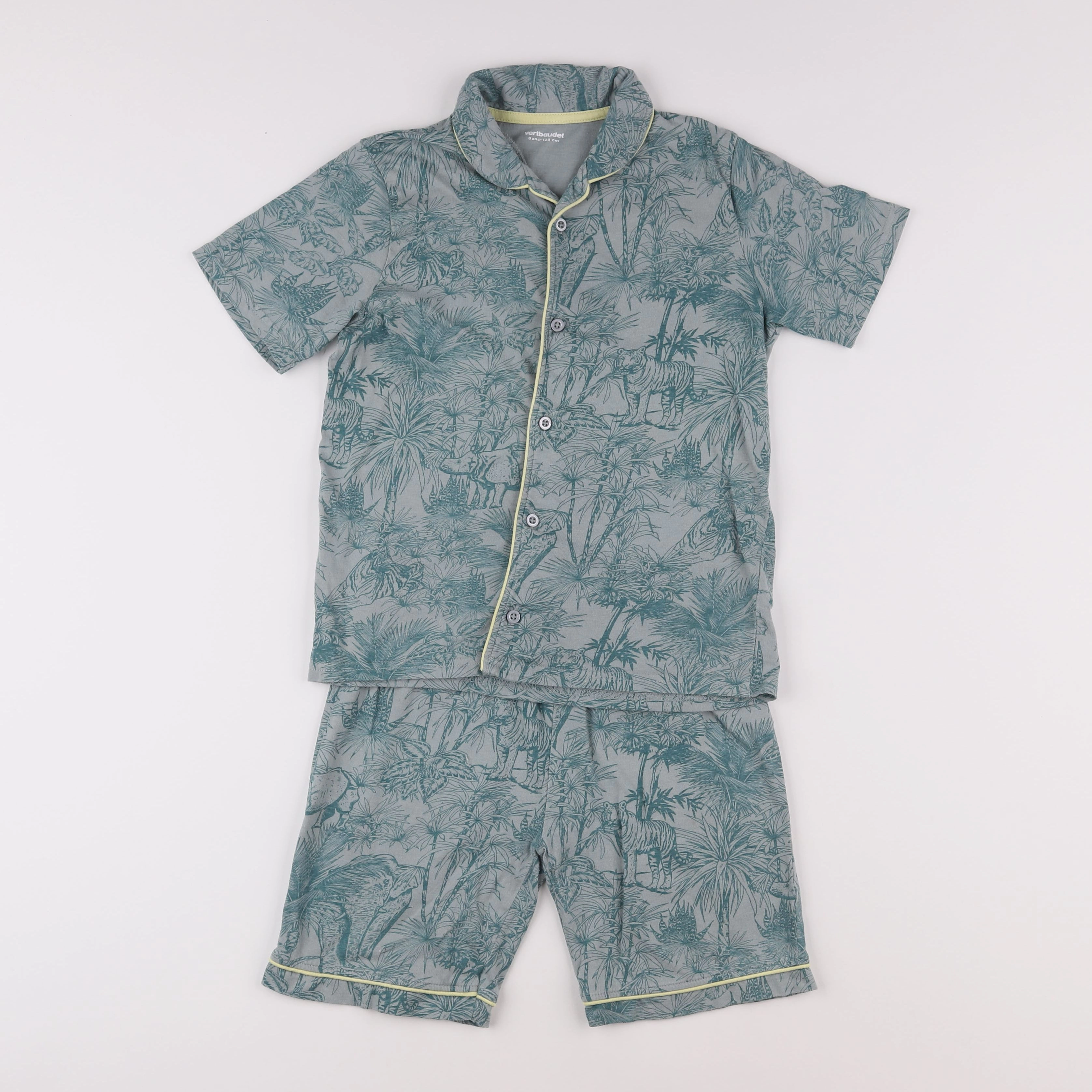 Vertbaudet - pyjama coton vert - 8 ans