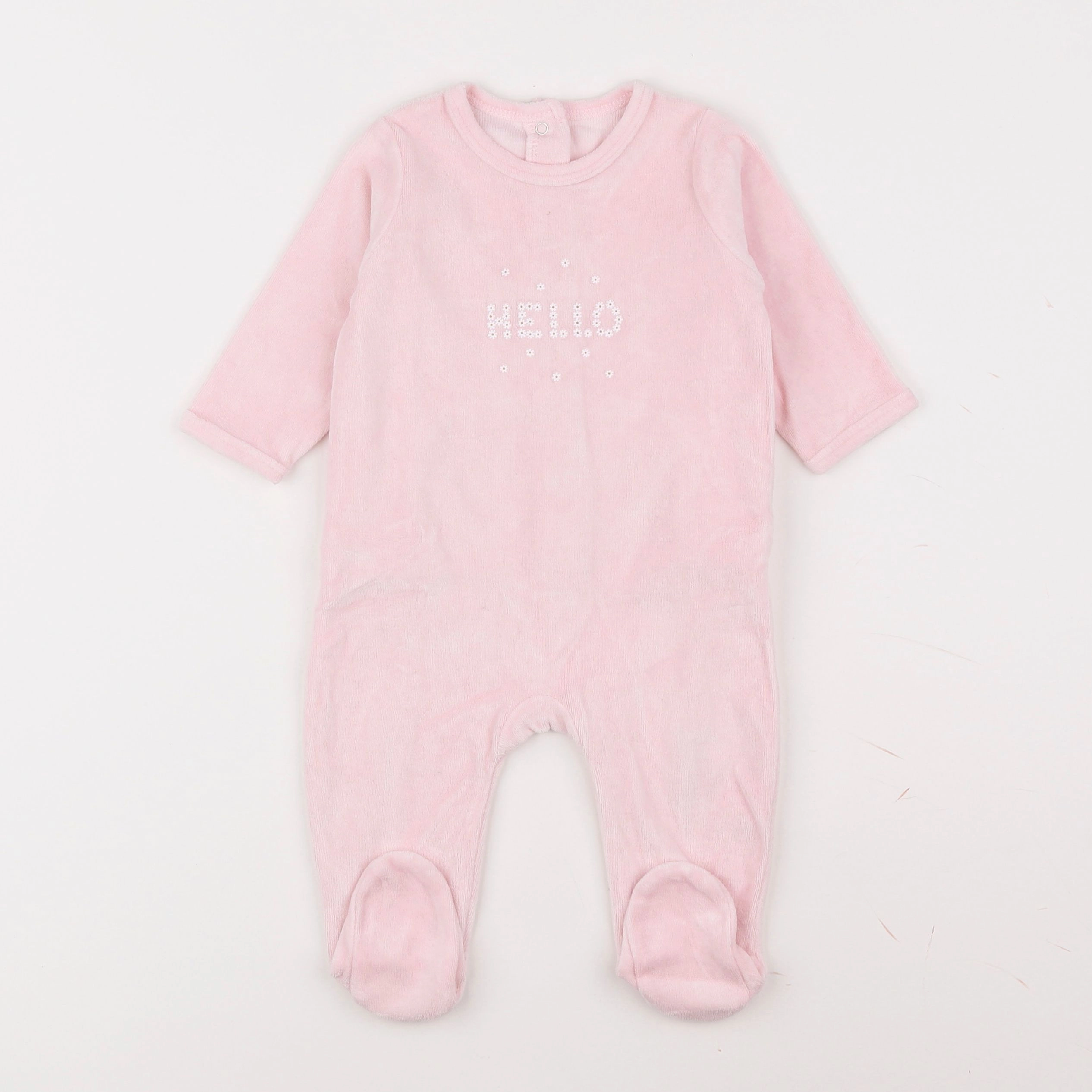 Vertbaudet - pyjama velours rose - 6 mois