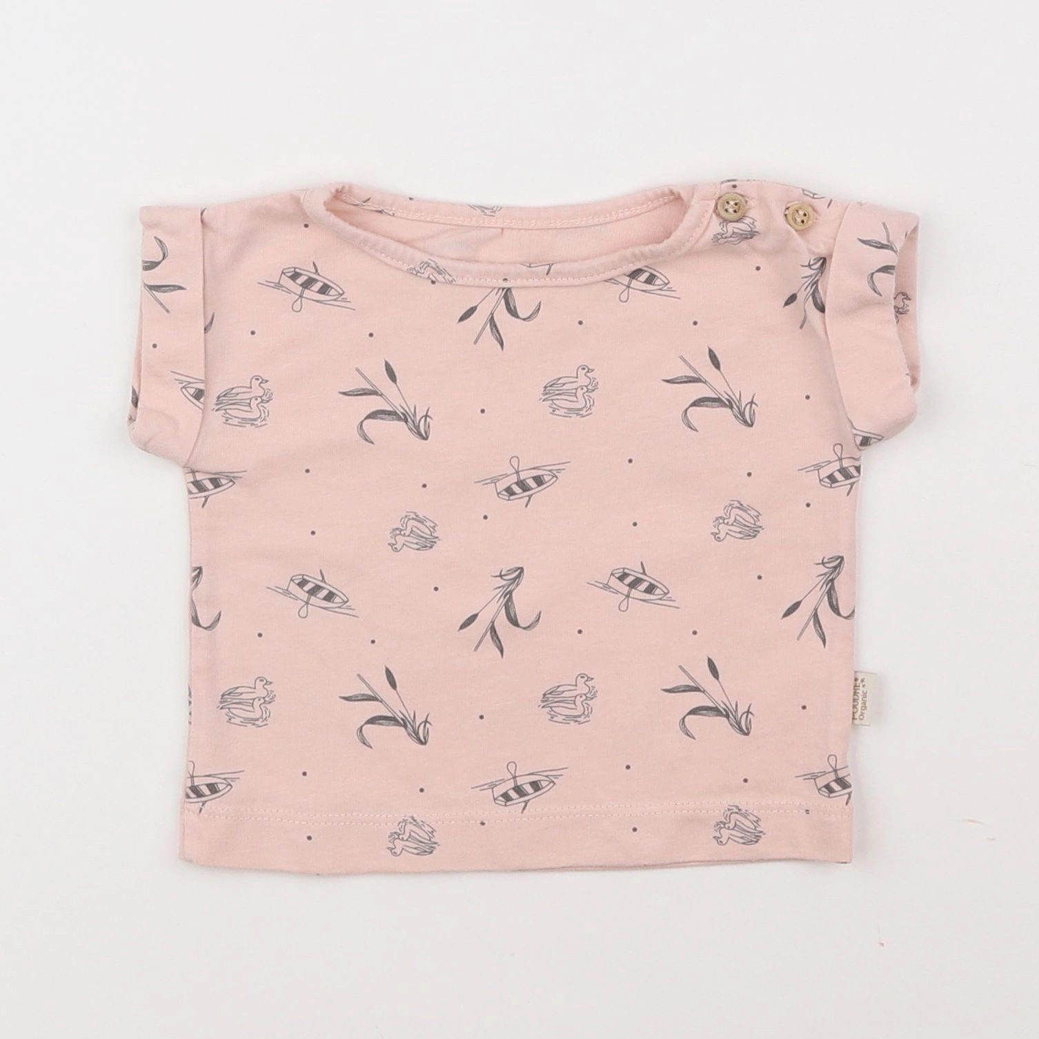 Poudre Organic - tee-shirt rose - 3 mois