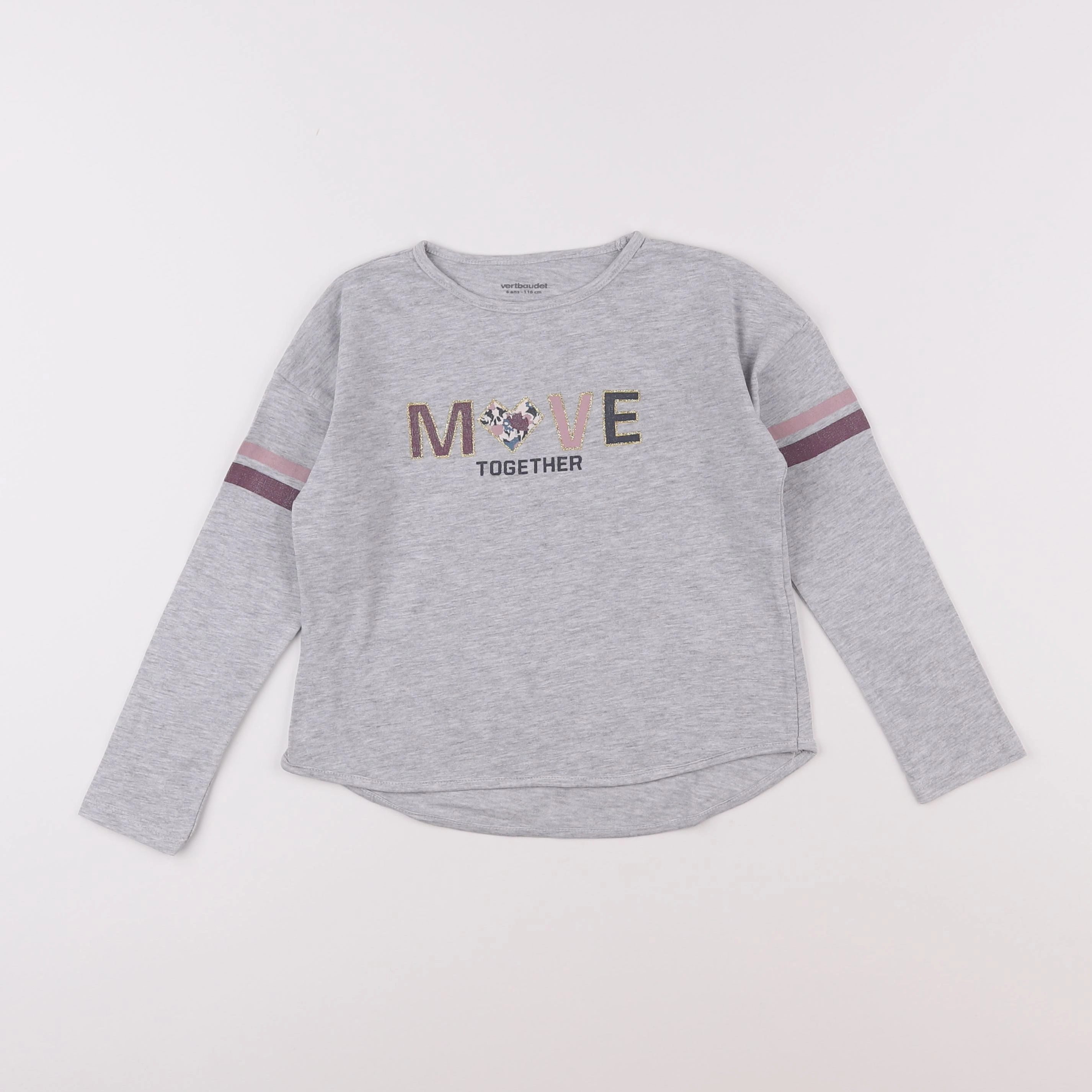 Vertbaudet - tee-shirt gris - 6 ans