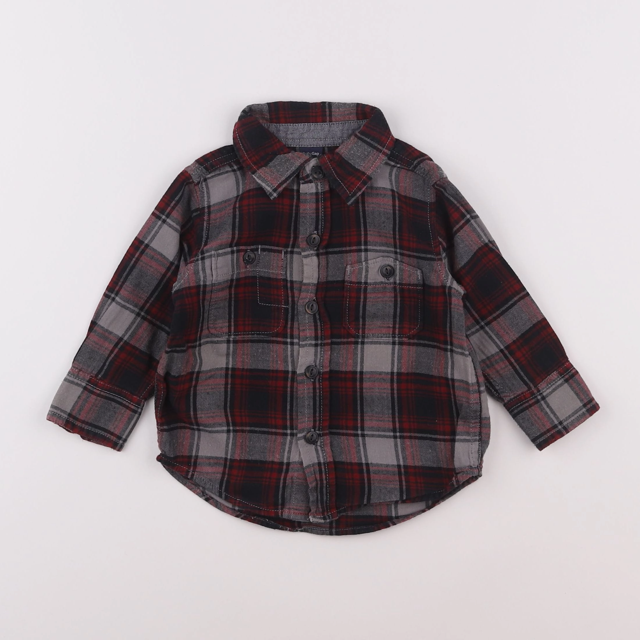 GAP - chemise rouge, noir - 6/12 mois