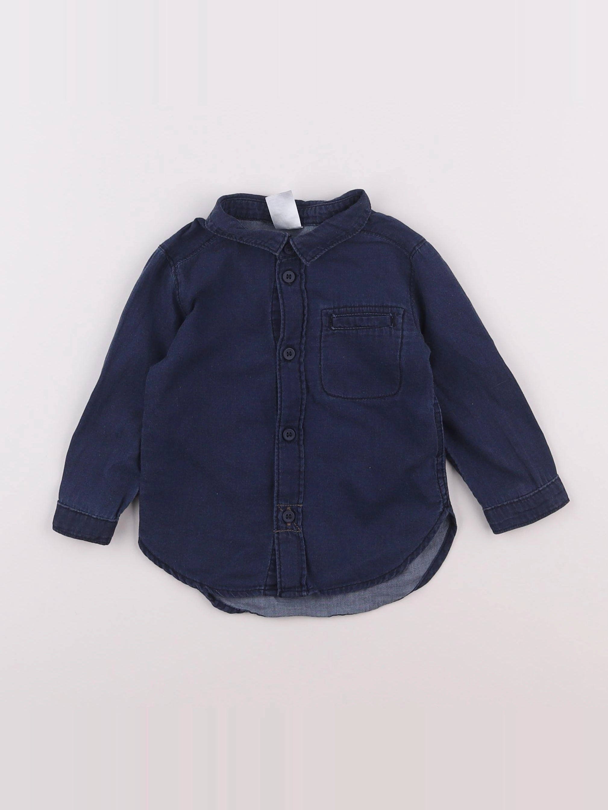 H&M - chemise bleu - 6/9 mois