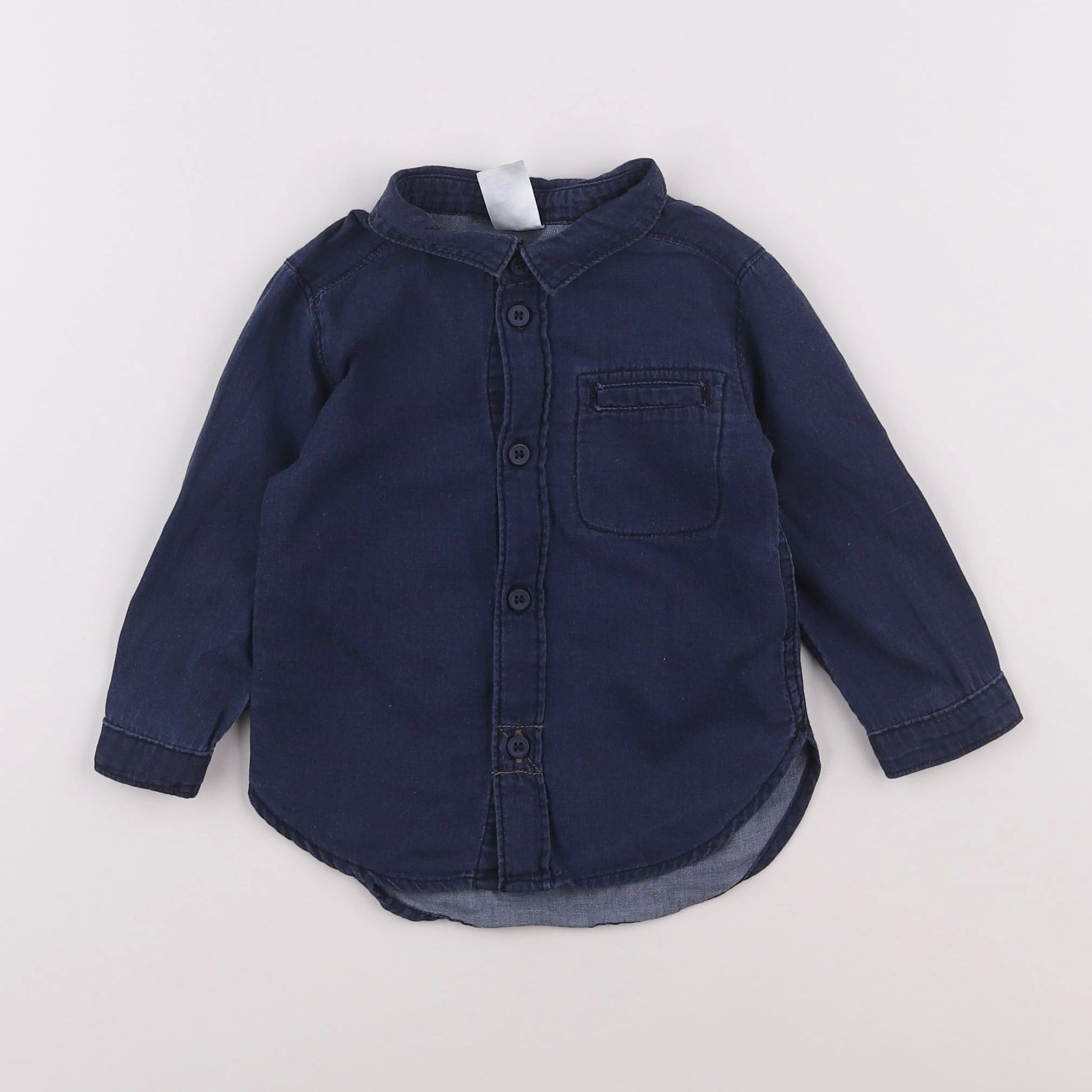 H&M - chemise bleu - 6/9 mois