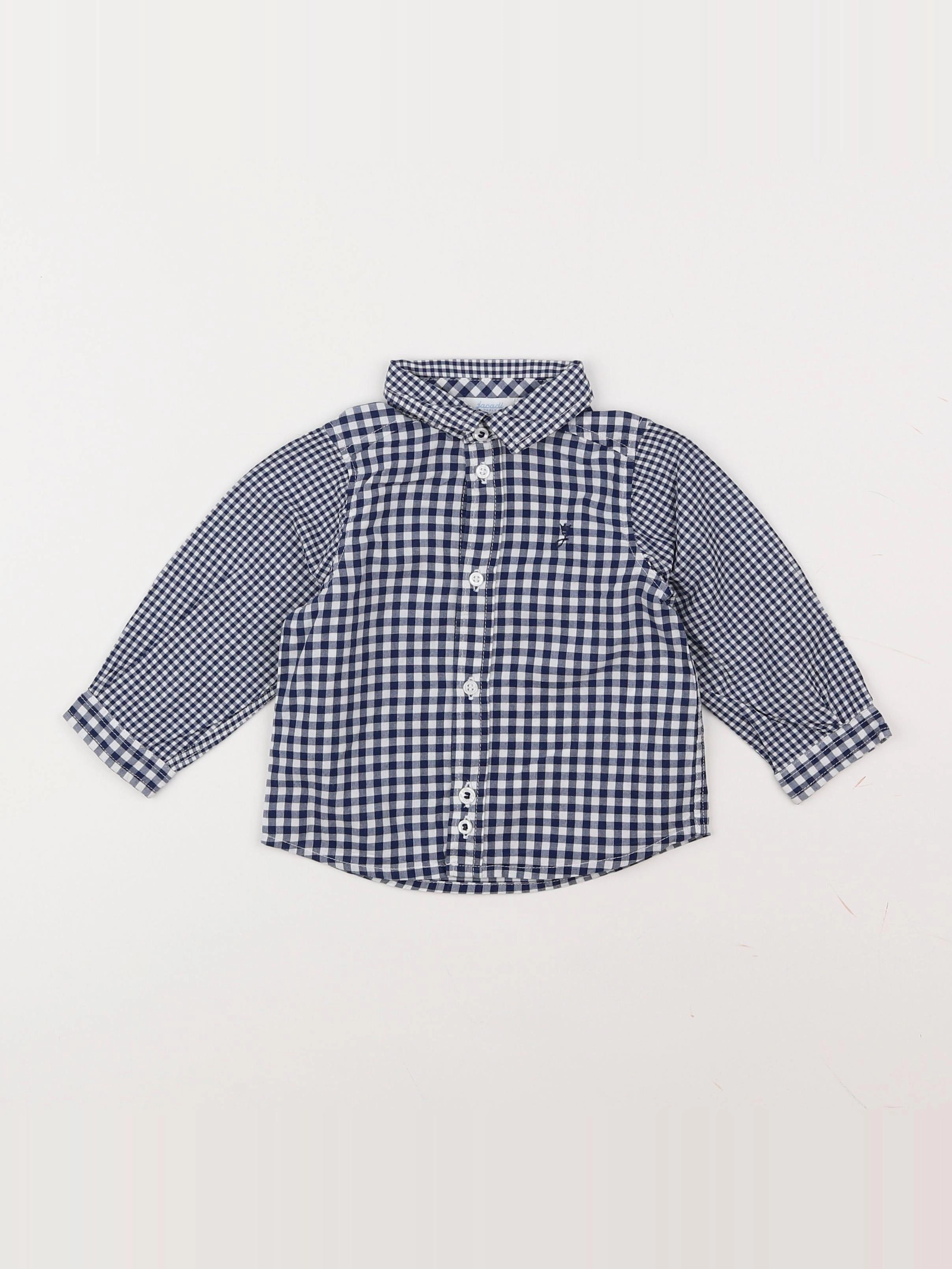 Jacadi - chemise blanc, bleu - 12 mois