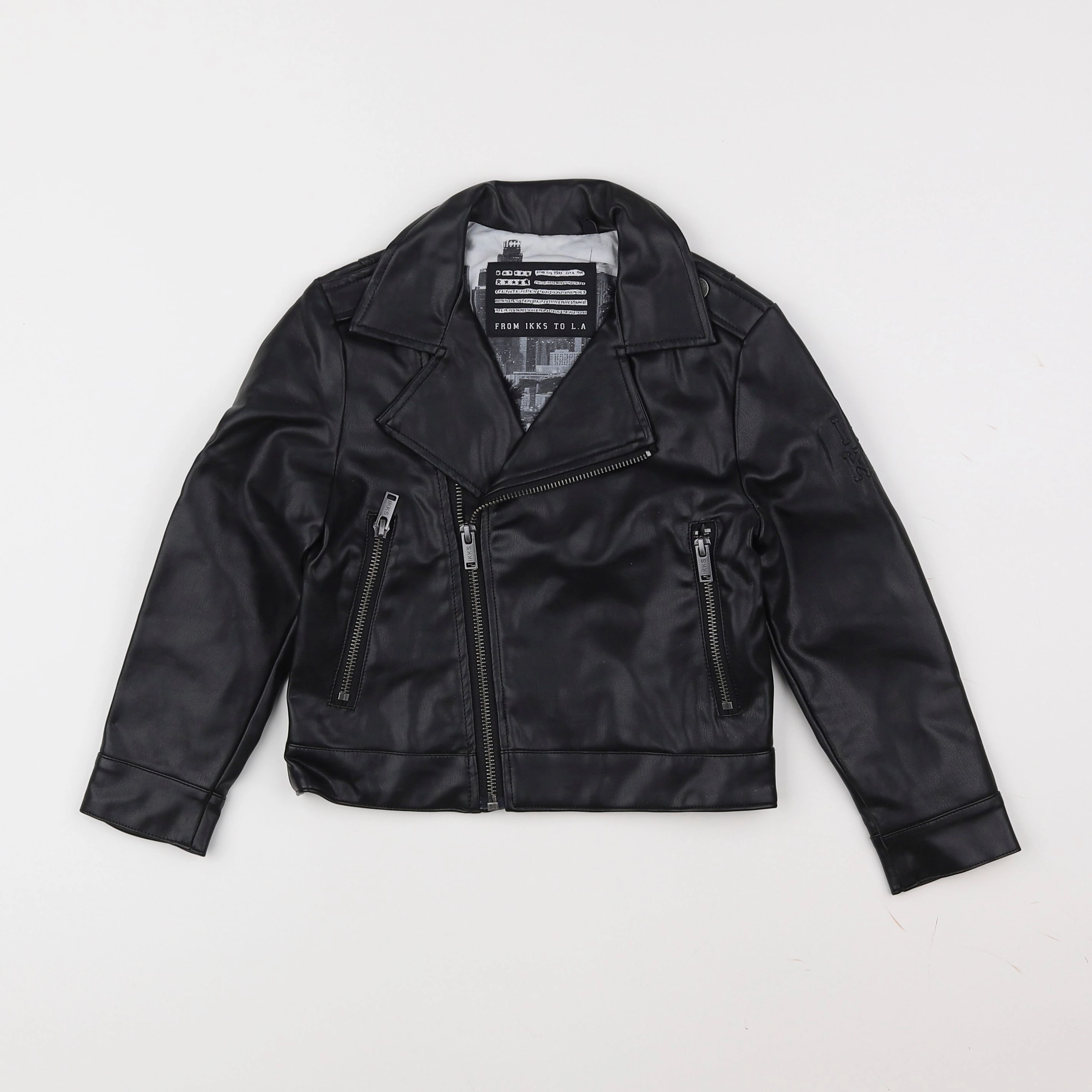 IKKS - veste simili cuir noir - 4 ans