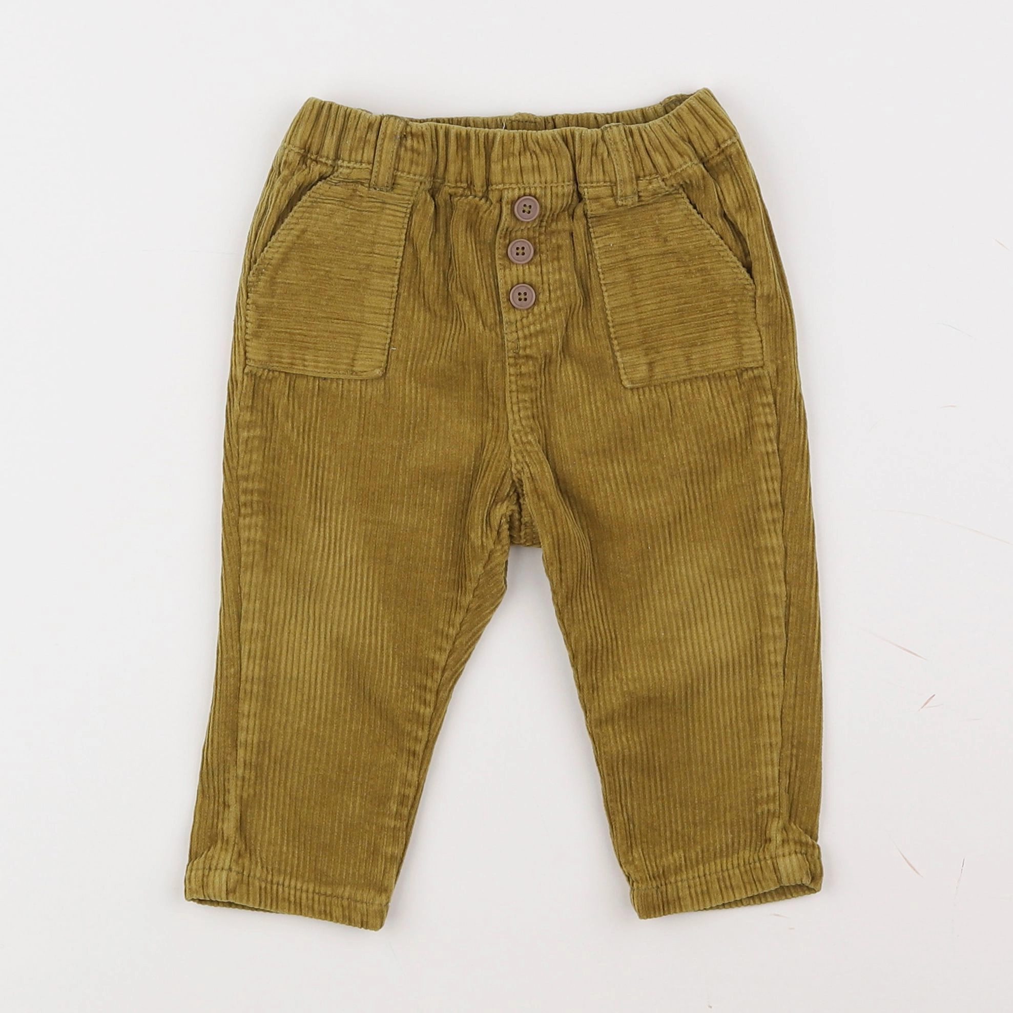 Vertbaudet - pantalon jaune - 12 mois