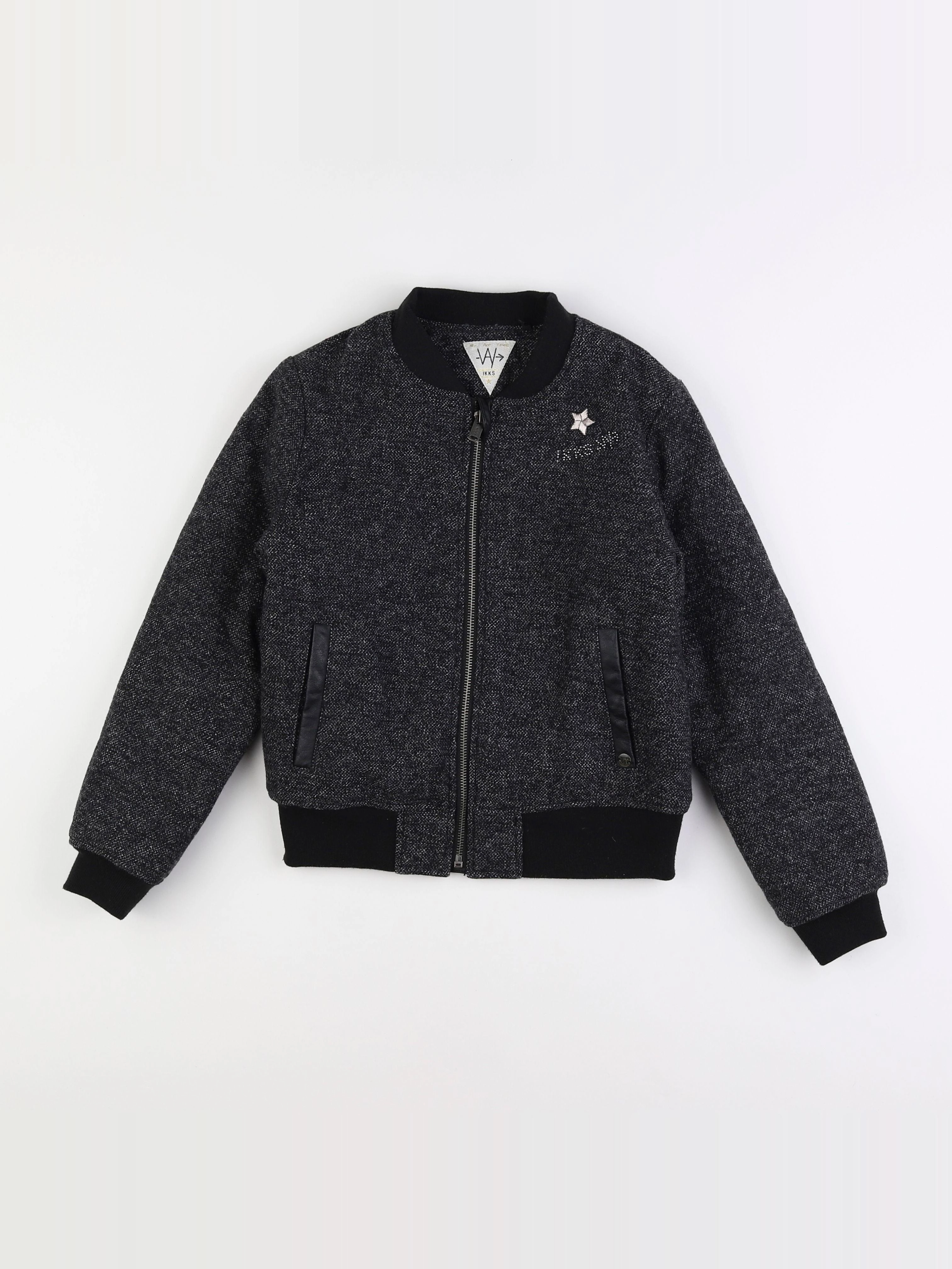 IKKS - veste imprimé au dos gris - 10 ans