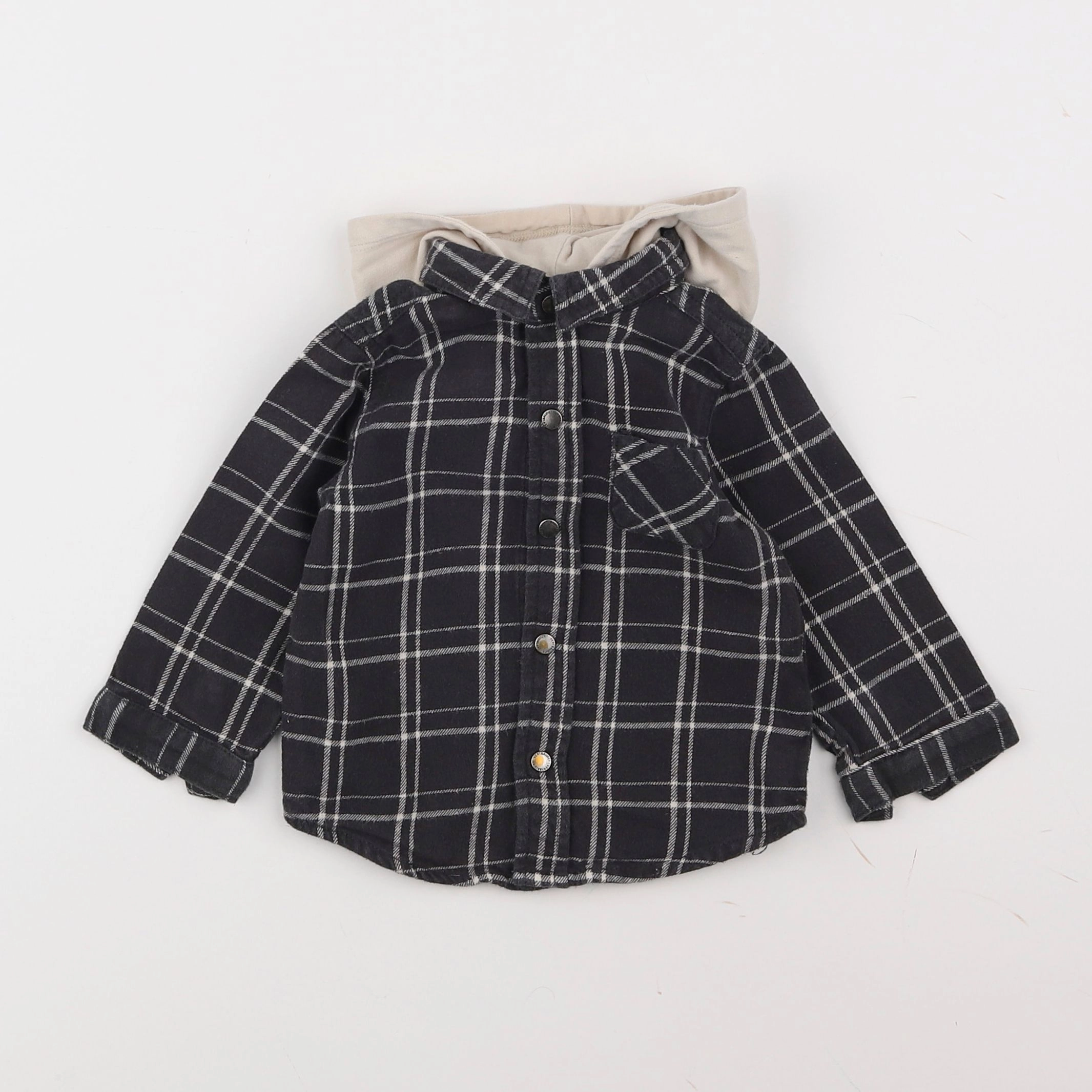 Vertbaudet - chemise gris - 12 mois