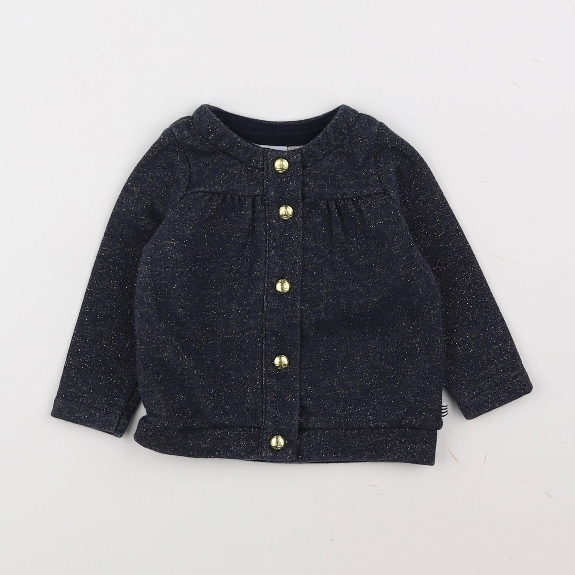 Petit Bateau - sweat bleu, or - 12 mois