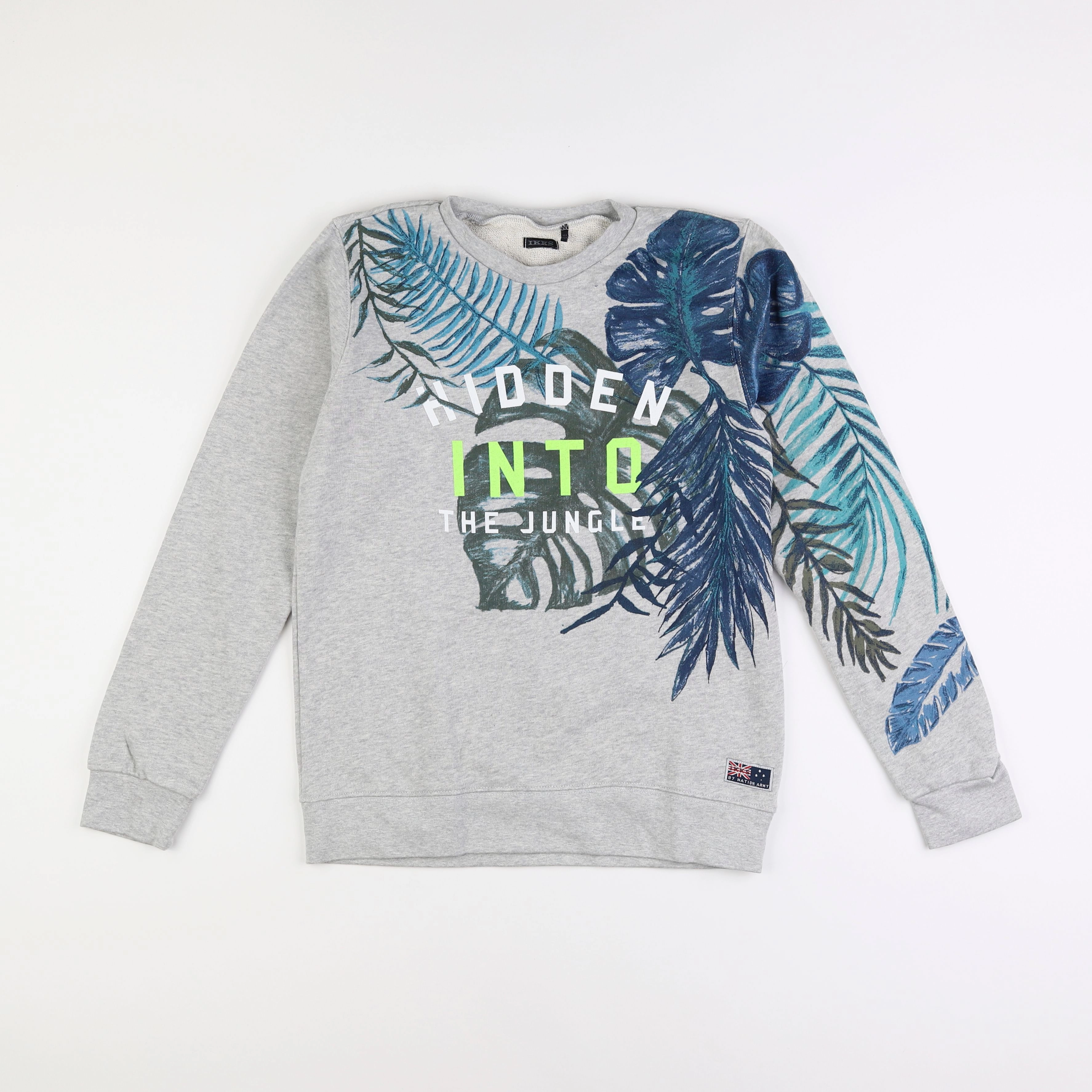 IKKS - sweat gris, bleu - 14 ans