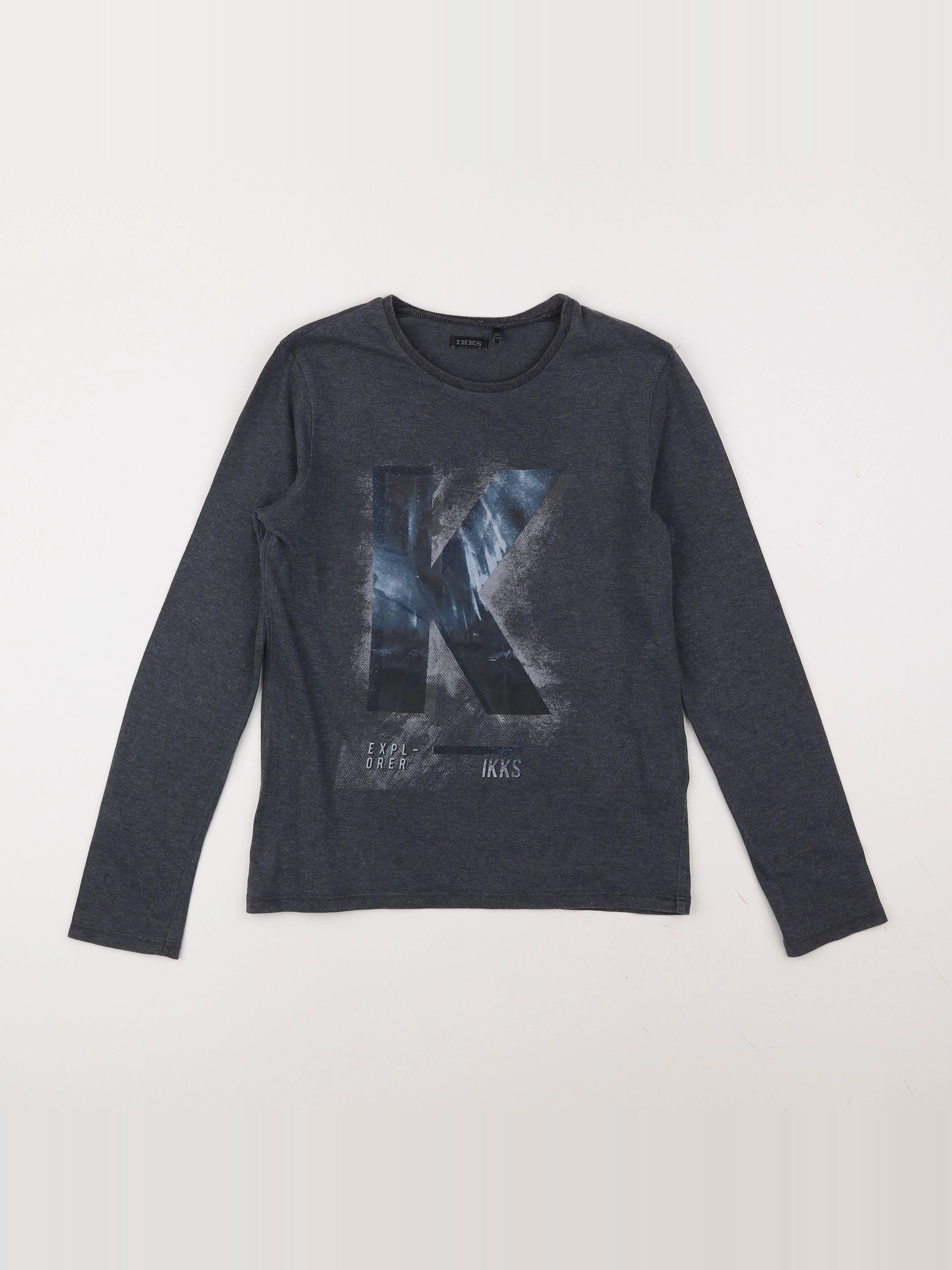 IKKS - tee-shirt gris - 10 ans