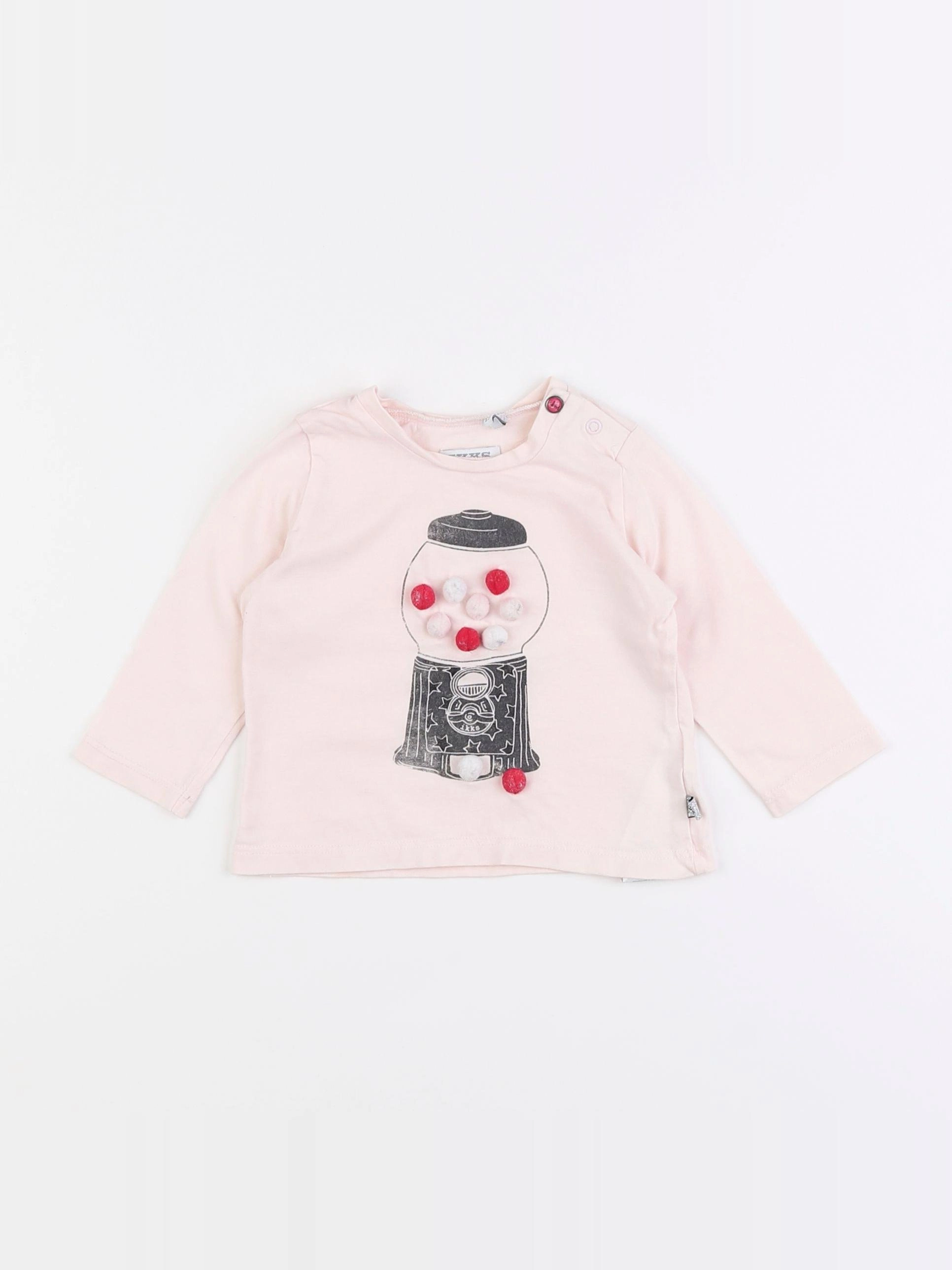 IKKS - tee-shirt rose - 6 mois