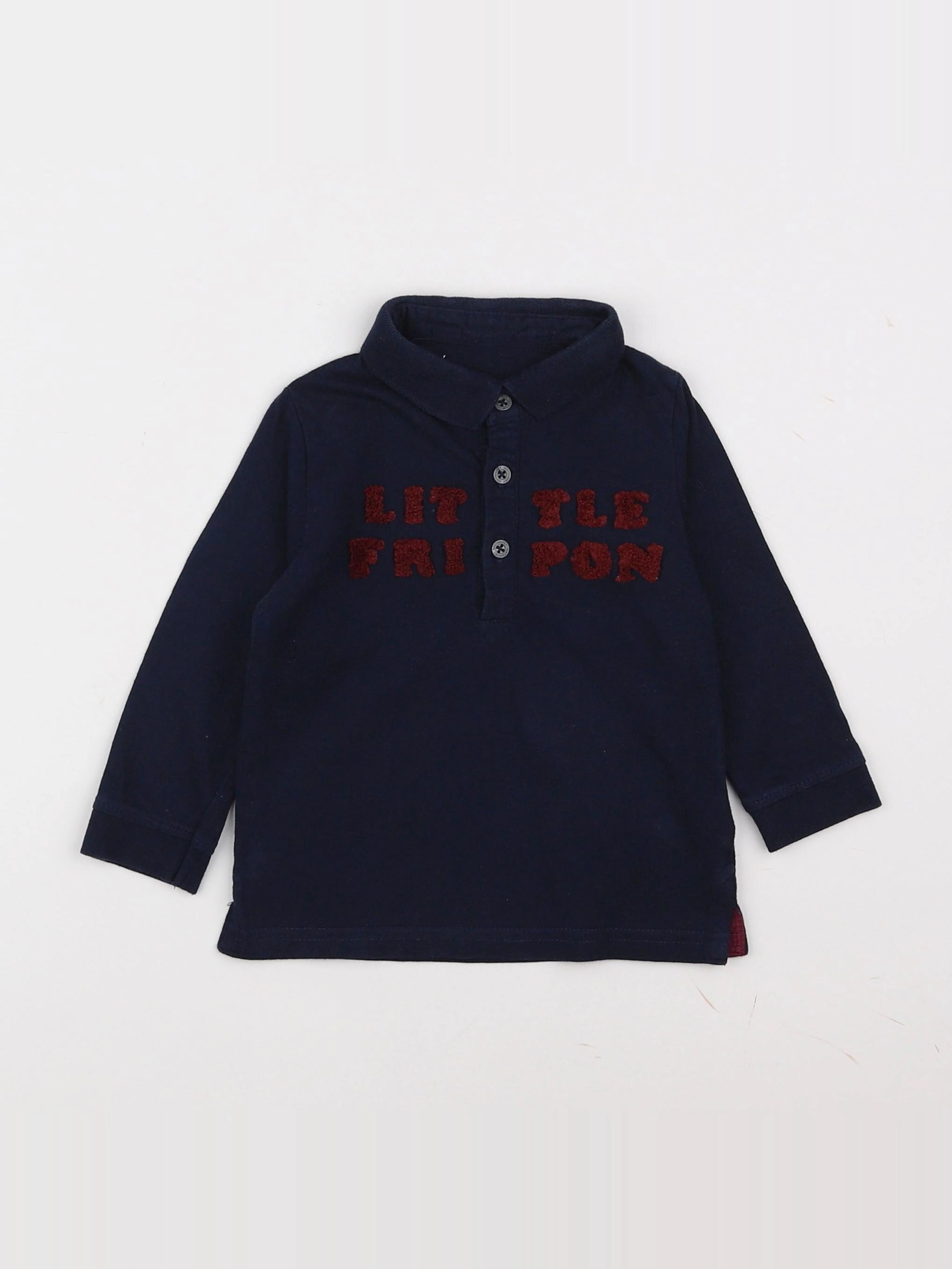 Vertbaudet - polo bleu - 12 mois