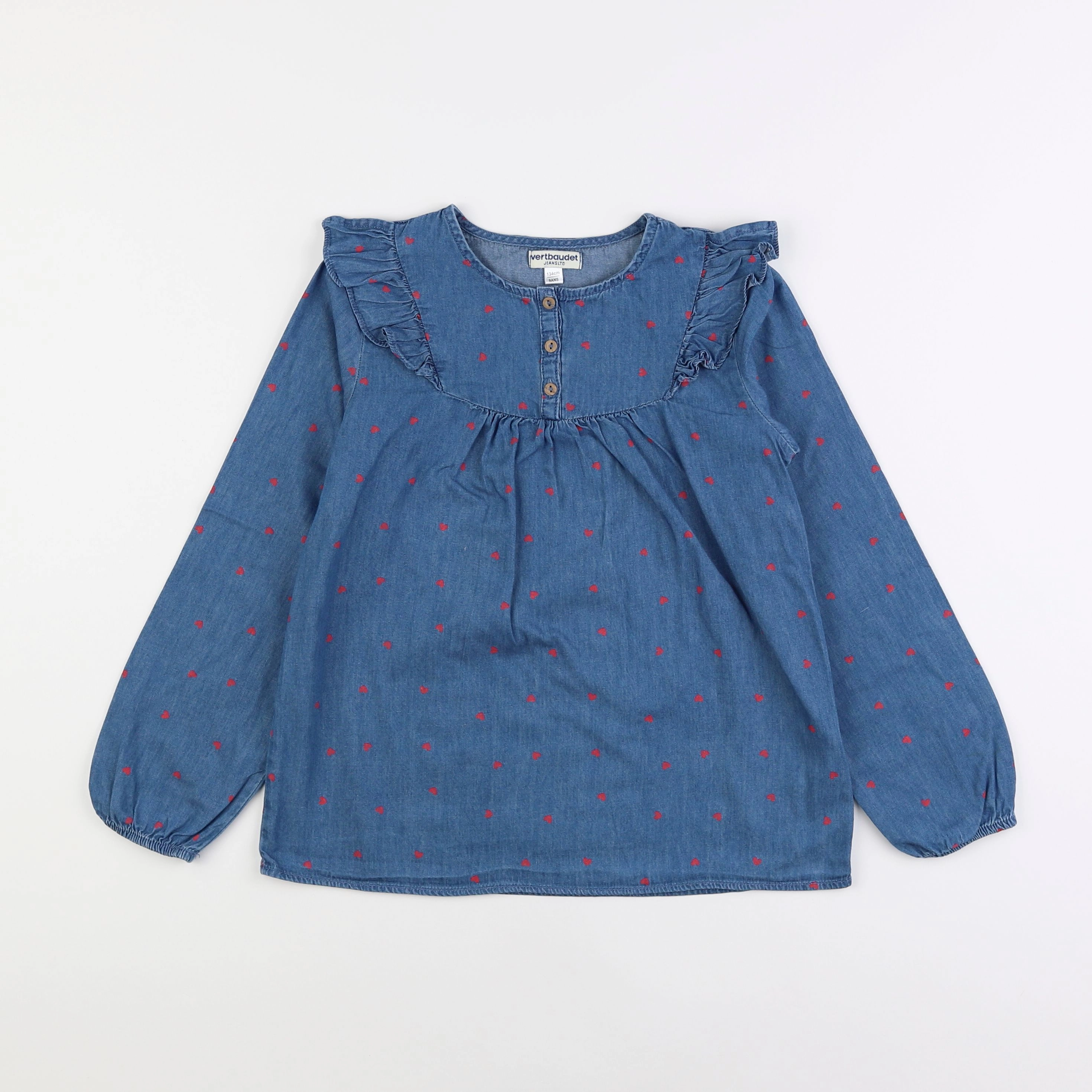 Vertbaudet - blouse bleu - 9 ans