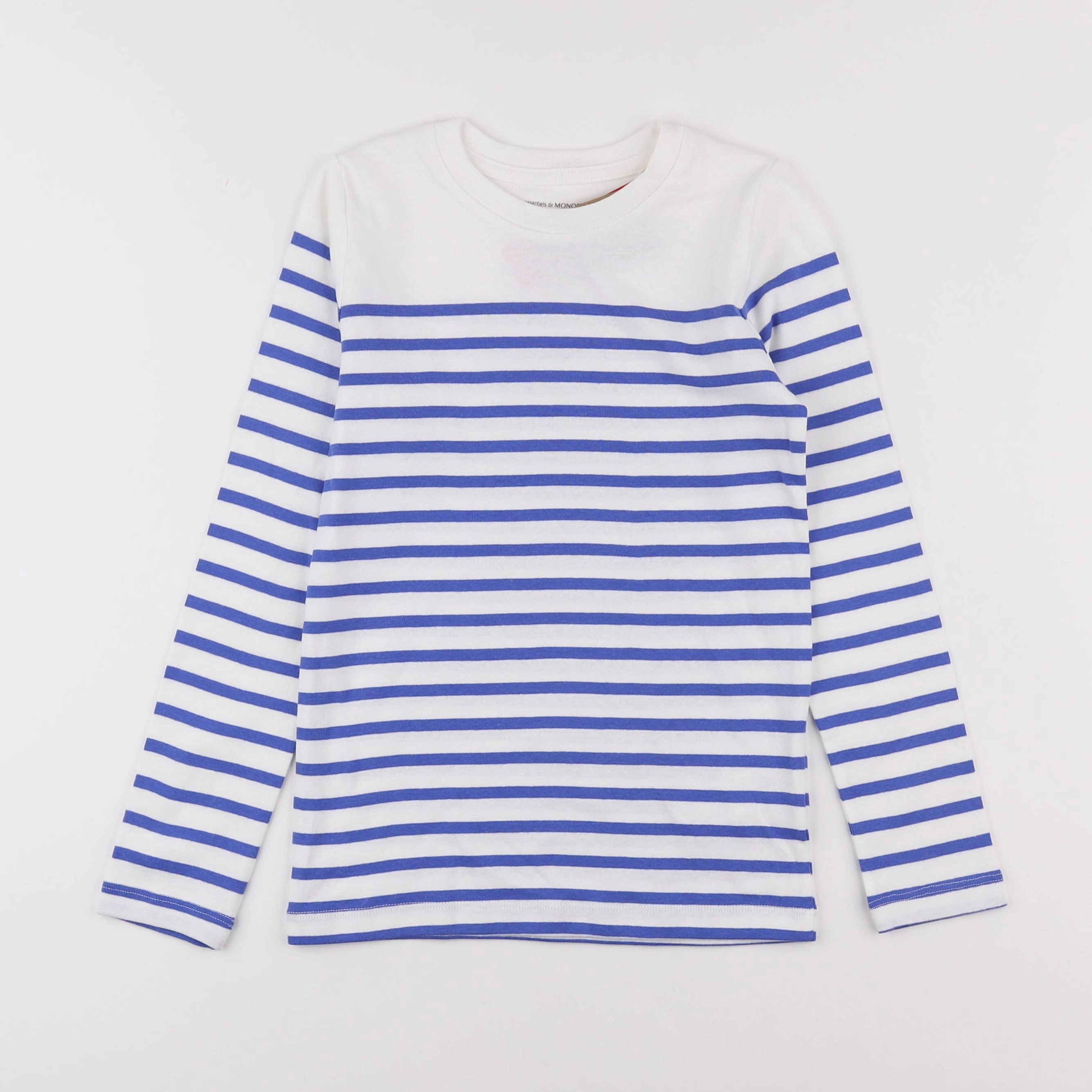 Monoprix - tee-shirt blanc, bleu - 8 ans