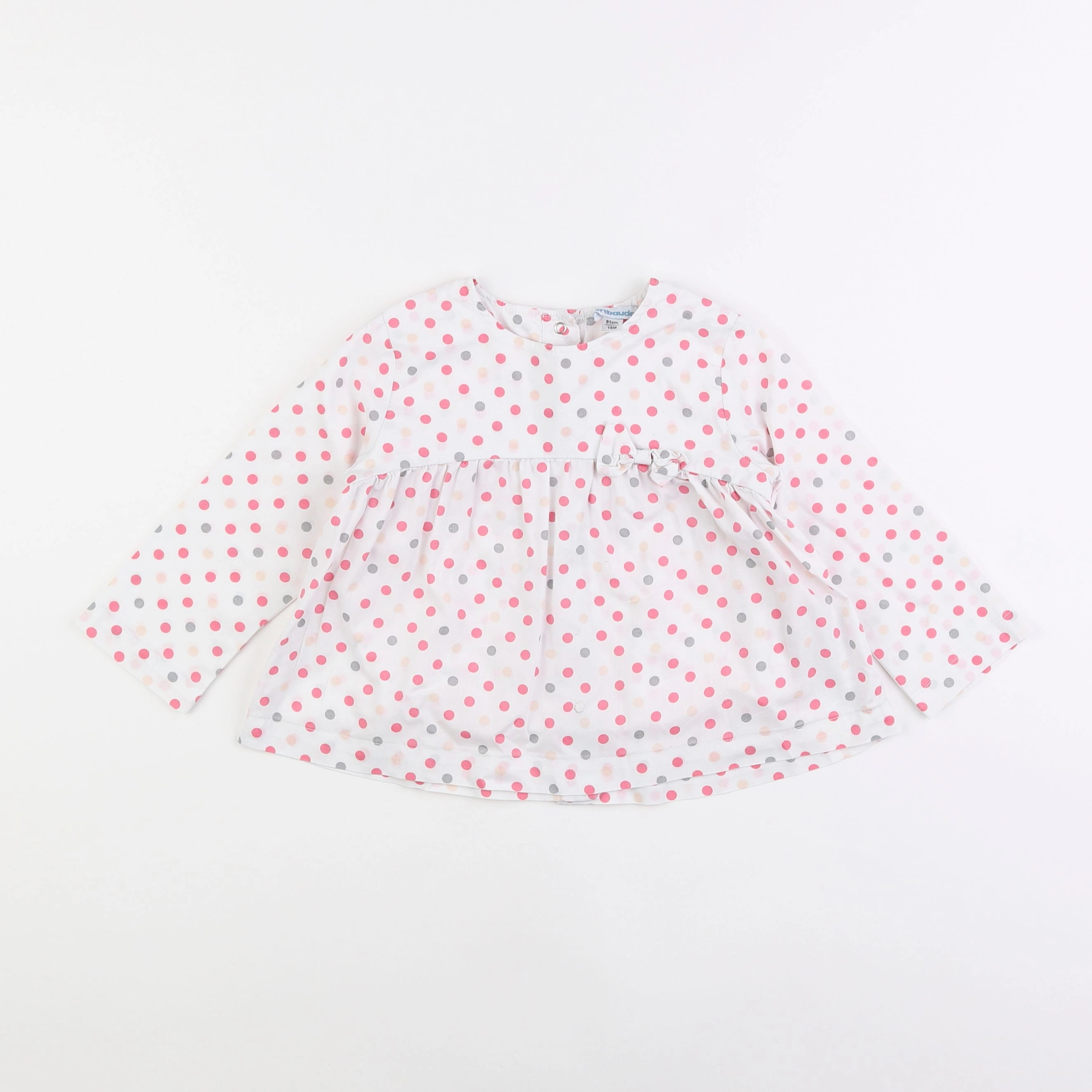 Vertbaudet - blouse blanc, rose - 18 mois